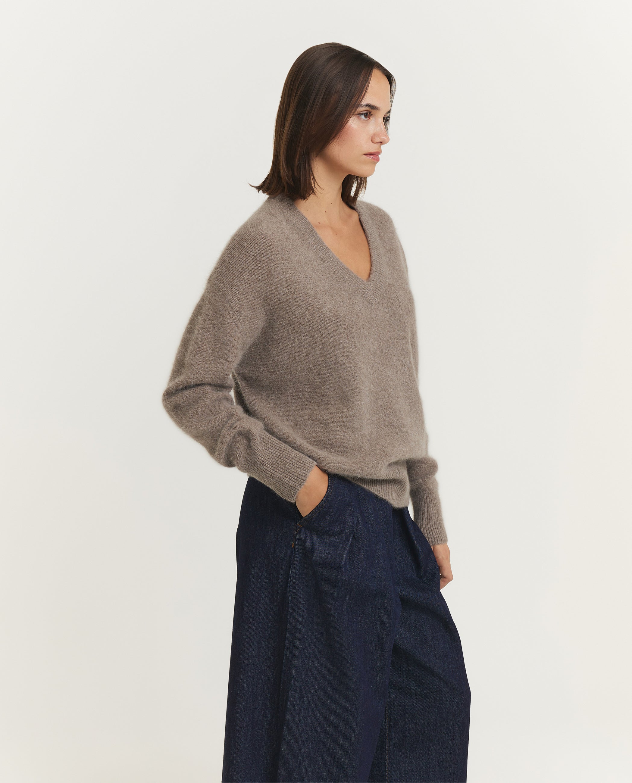 Wool Blend V-Neck Sweater