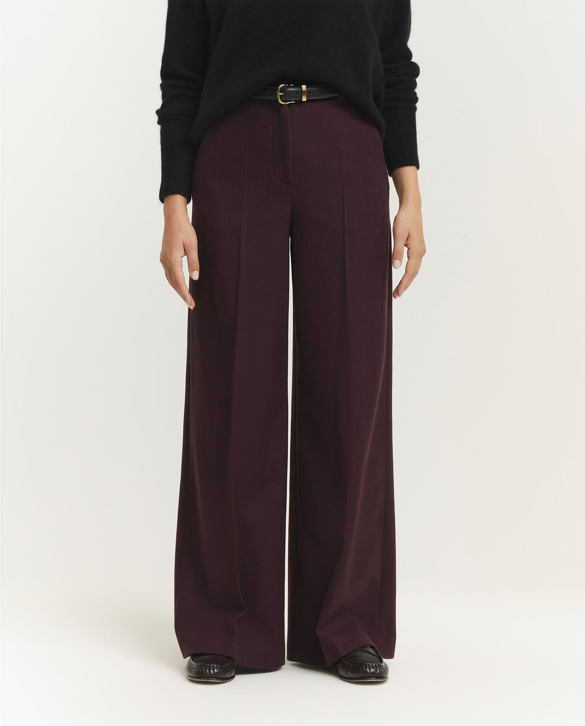 Alana Flannel Stretch Pantalon - Paars