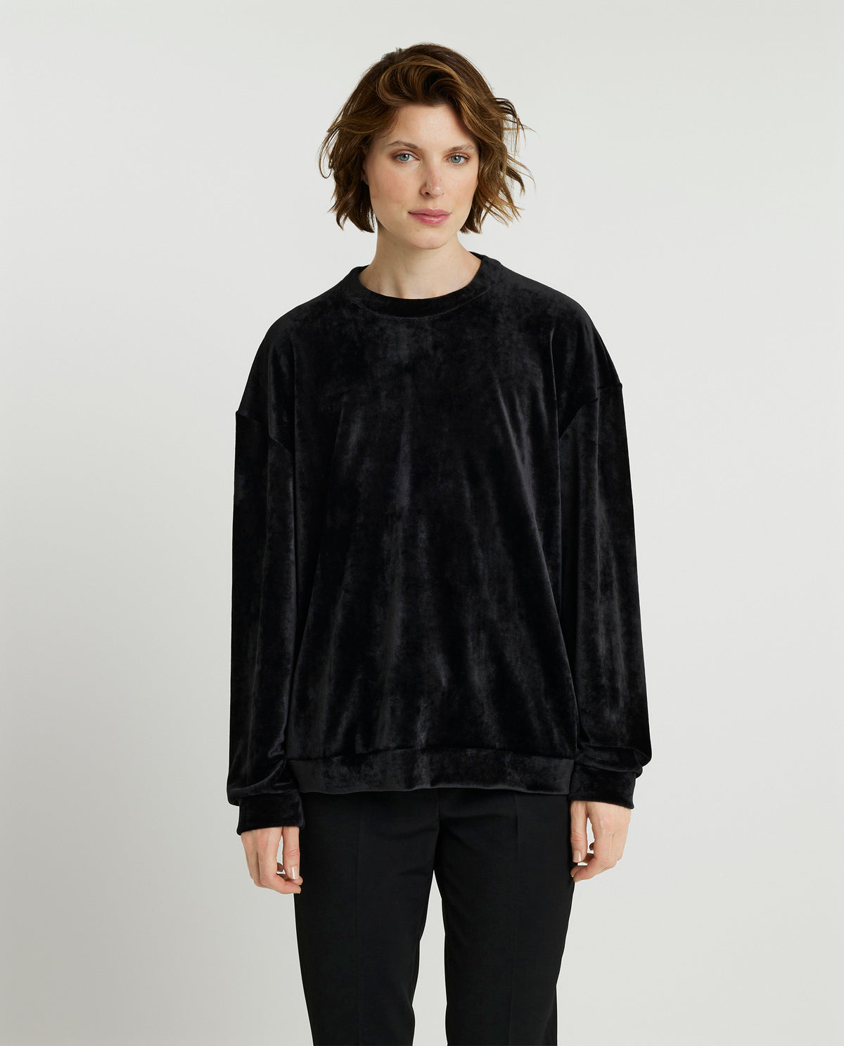 Velvet Crew Neck Sweater