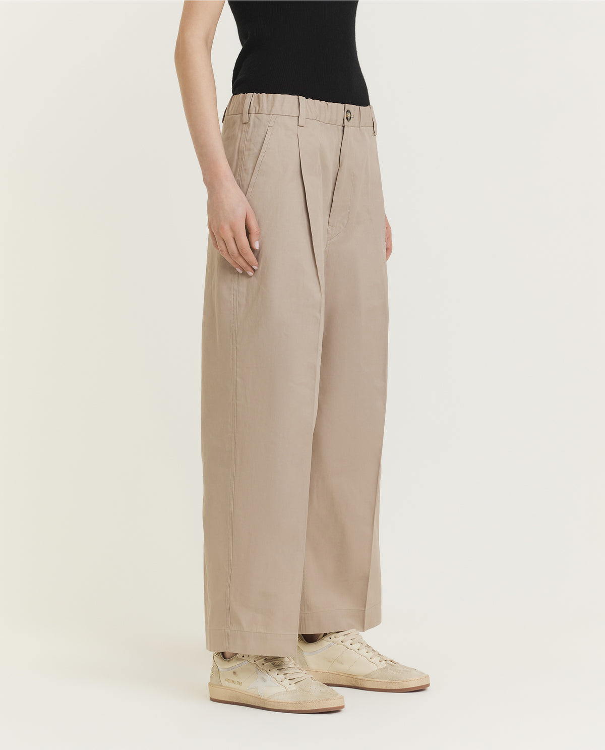Pleated Cotton Trousers