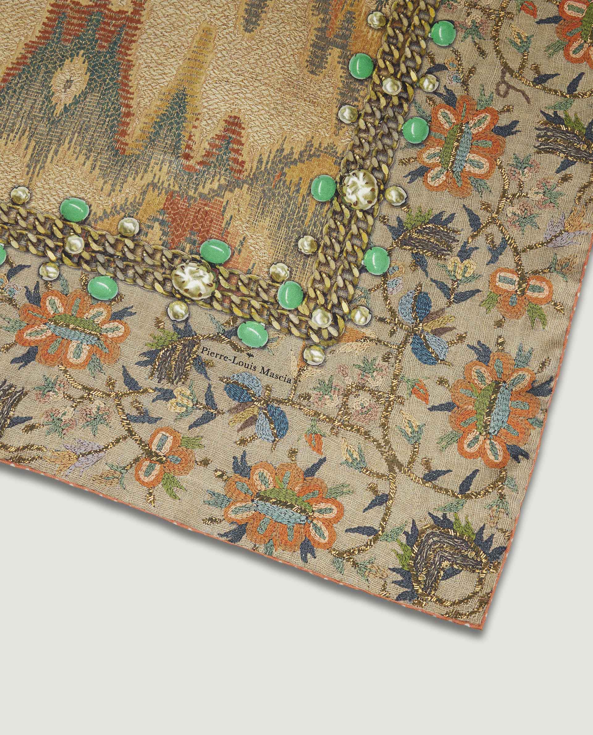 Zijden shawl - Lichtbruin