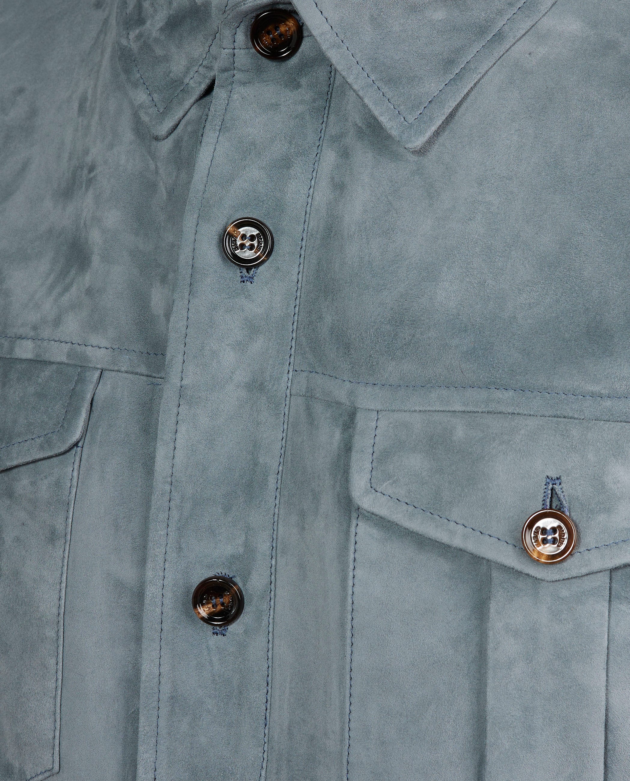 Suede Overshirt - Lichtblauw