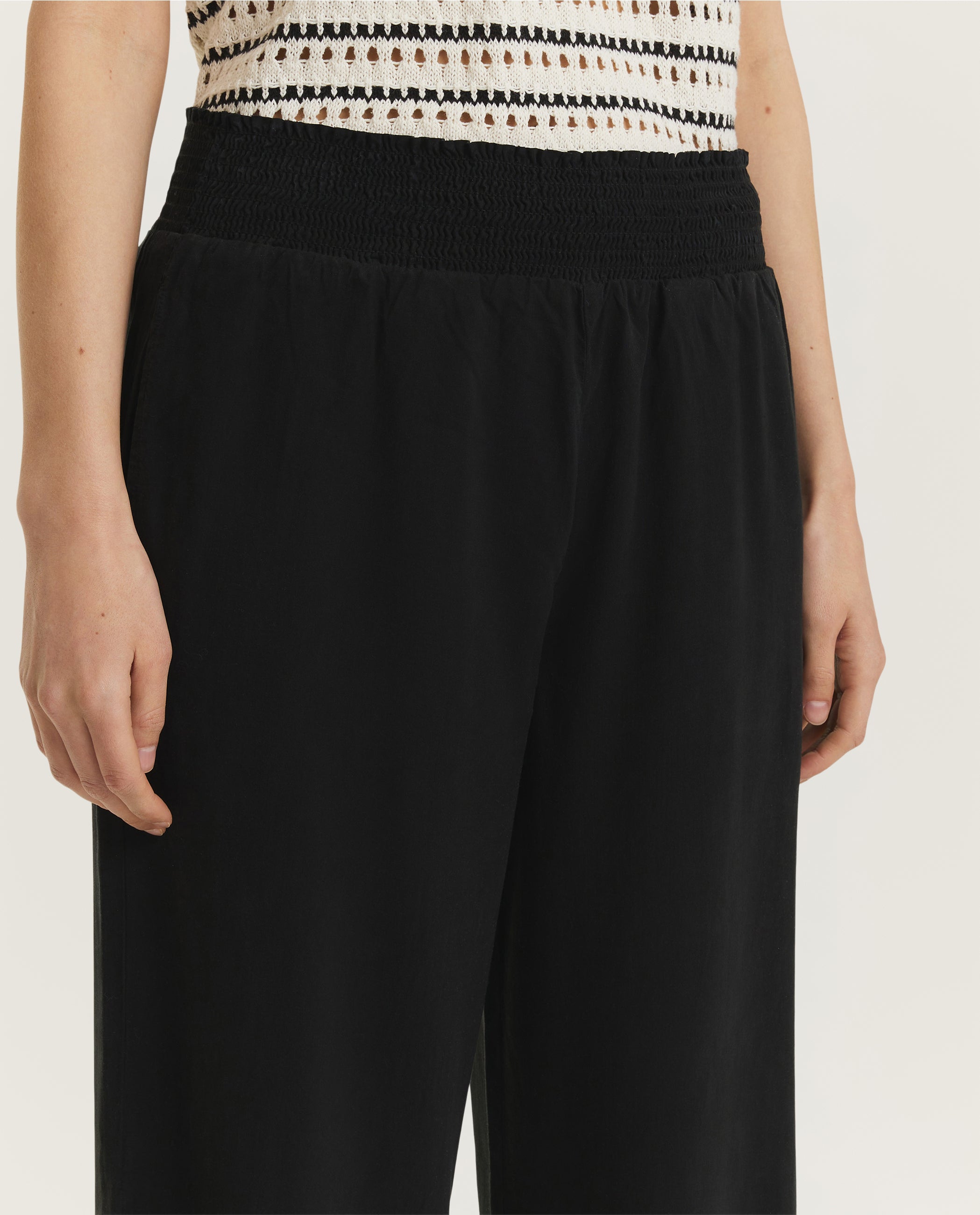 Soepele Wijde Broek - Zwart