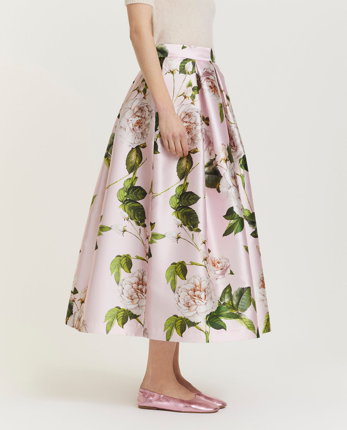 Volumineuze Midi Rok - Roze