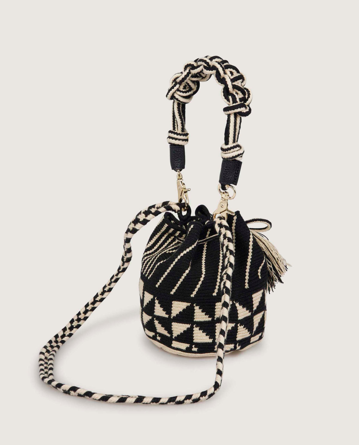 Macramé Crossbody Tas - Zwart