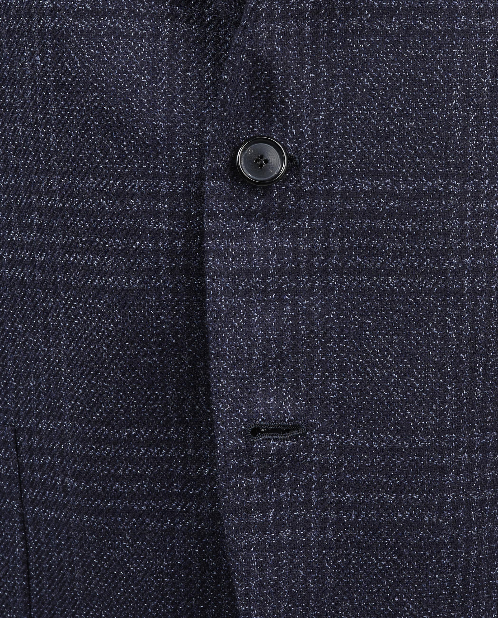 Wol Zijden Glencheck Jasje - Donkerblauw