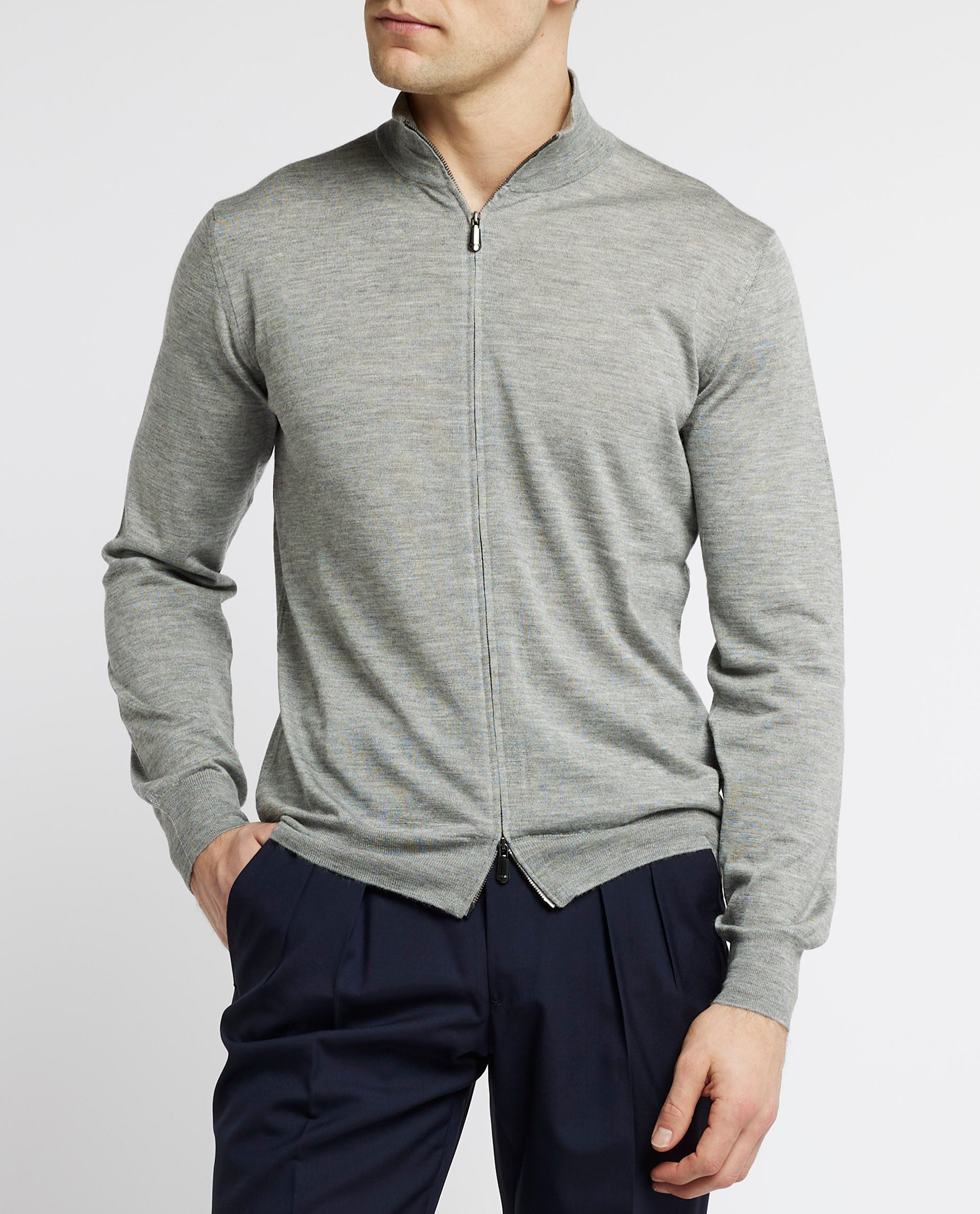 Zip Trui - Lichtgrijs