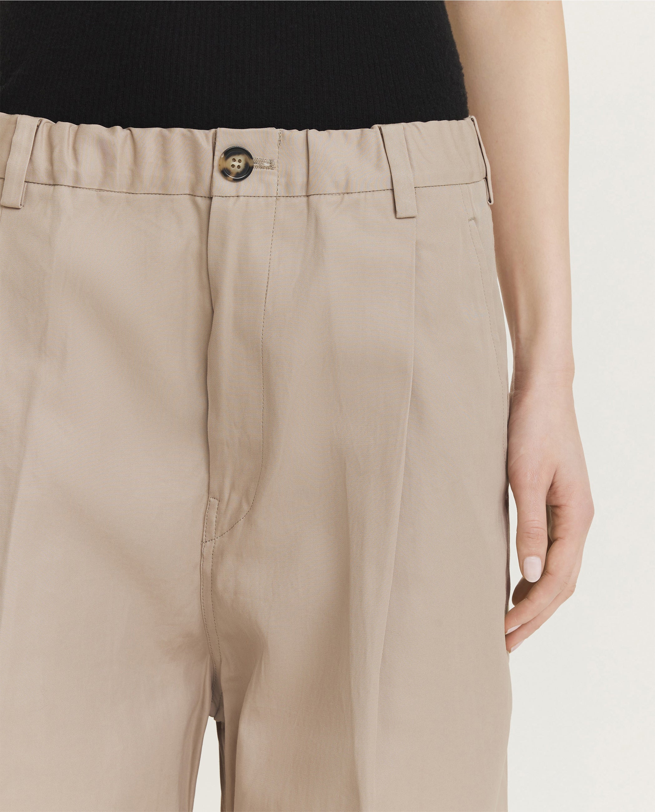 Pleated Cotton Trousers