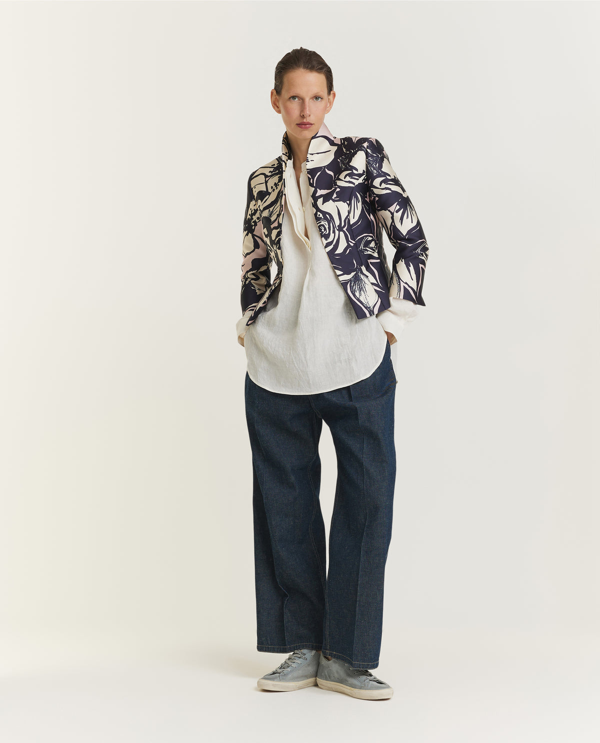 Korte Kraag Blazer - Blauw