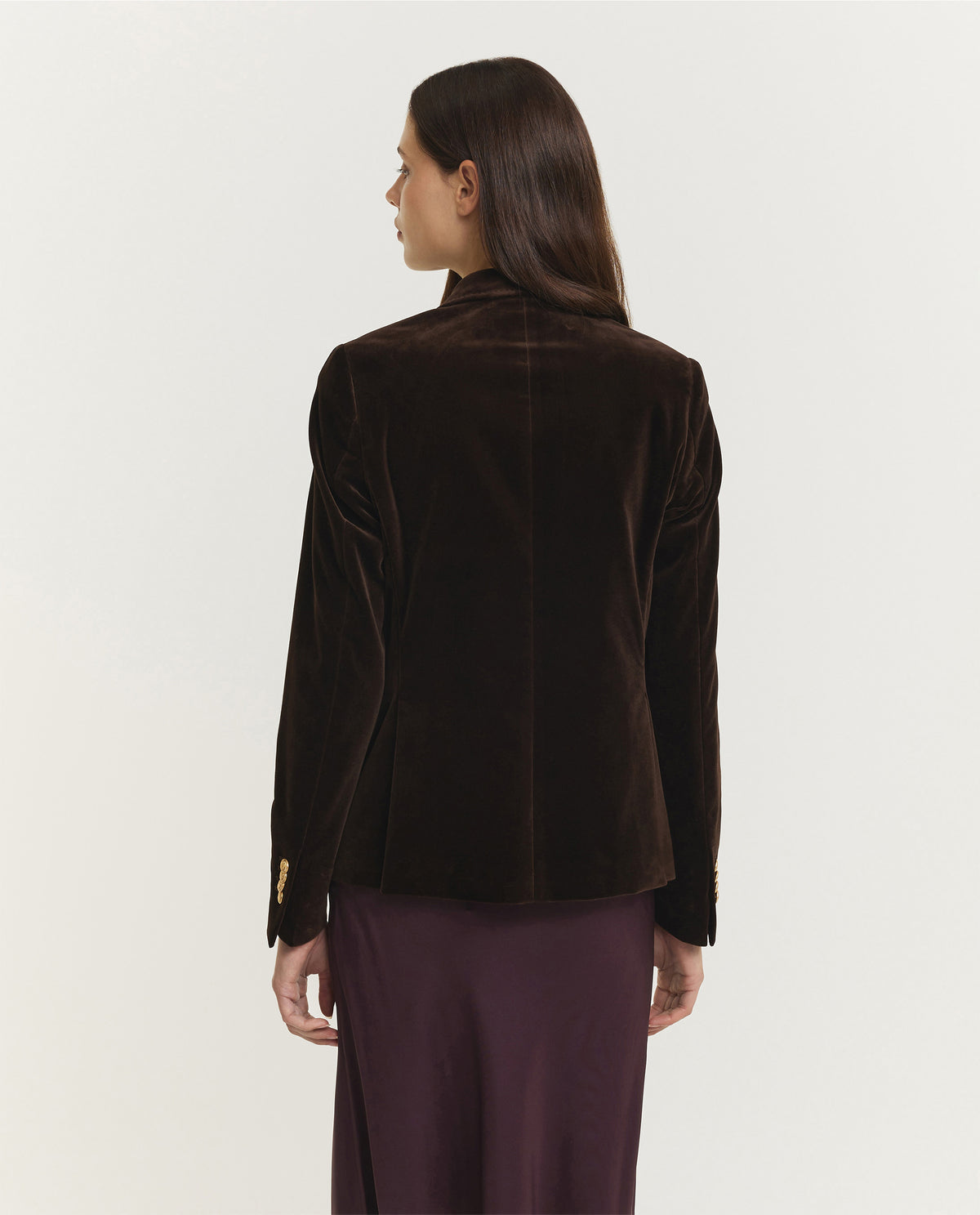 Katoen Fluwelen Blazer - Bruin