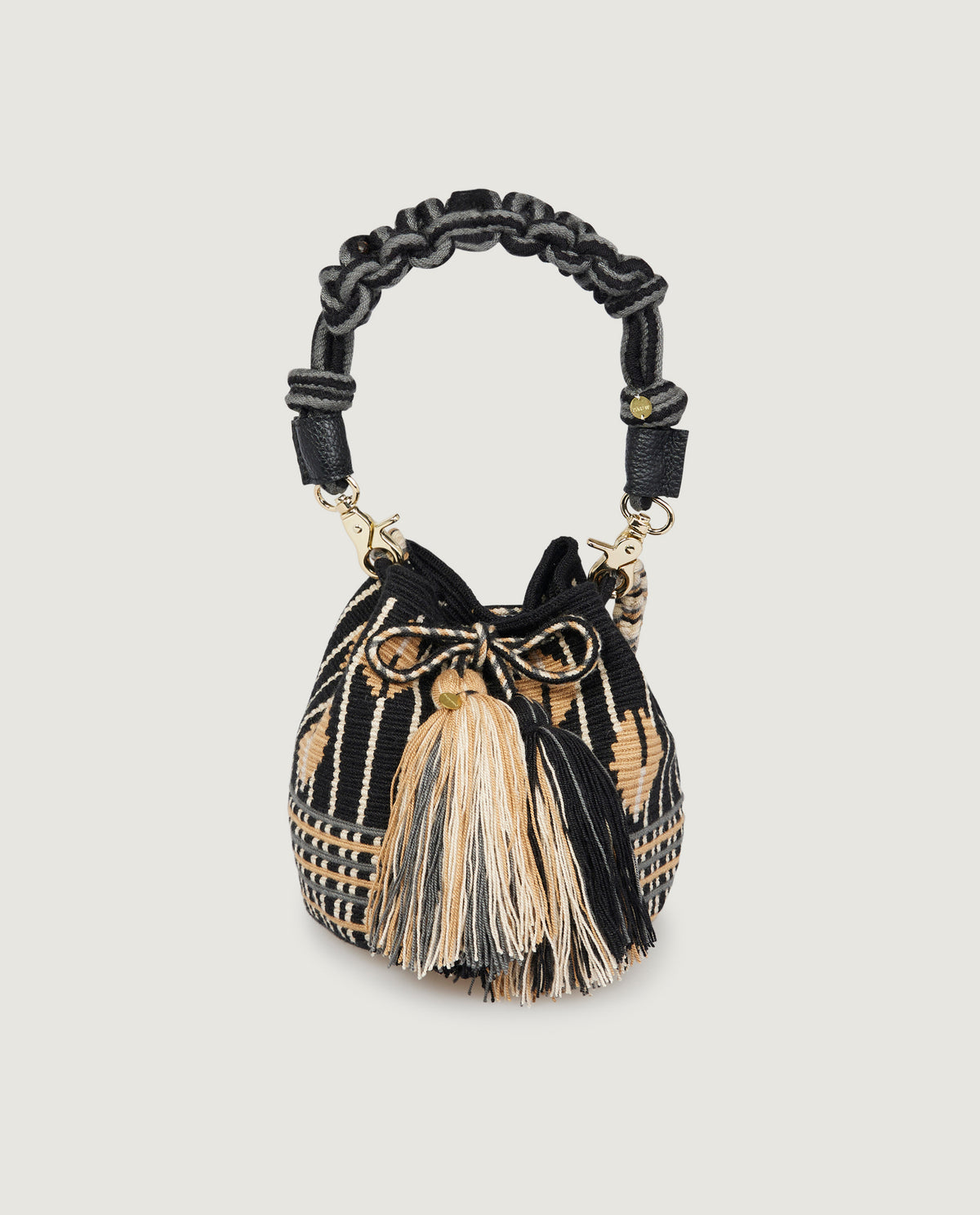 Macramé Crossbody Tas - Donkergrijs