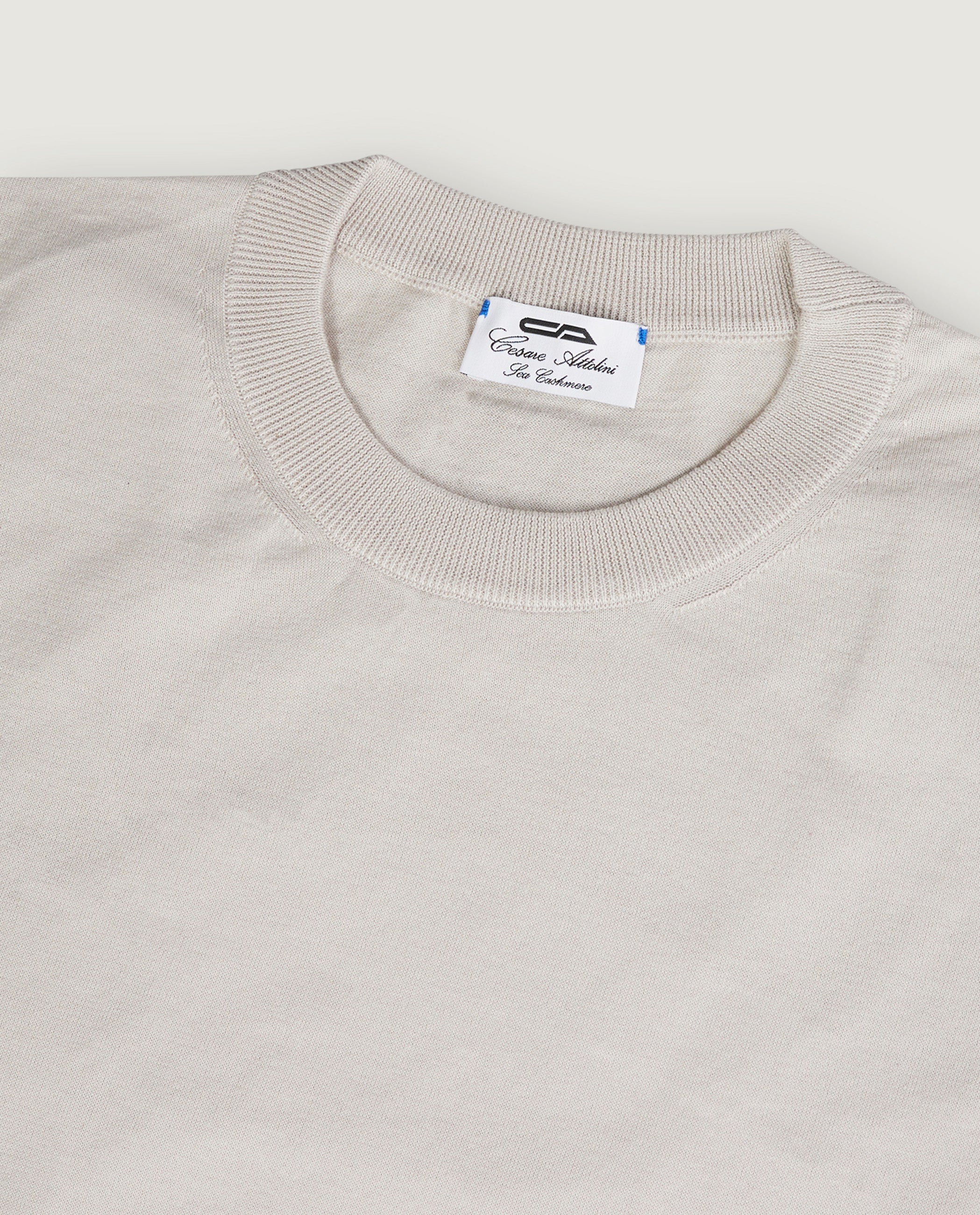 Katoen Cashmere T-Shirt - Grijs