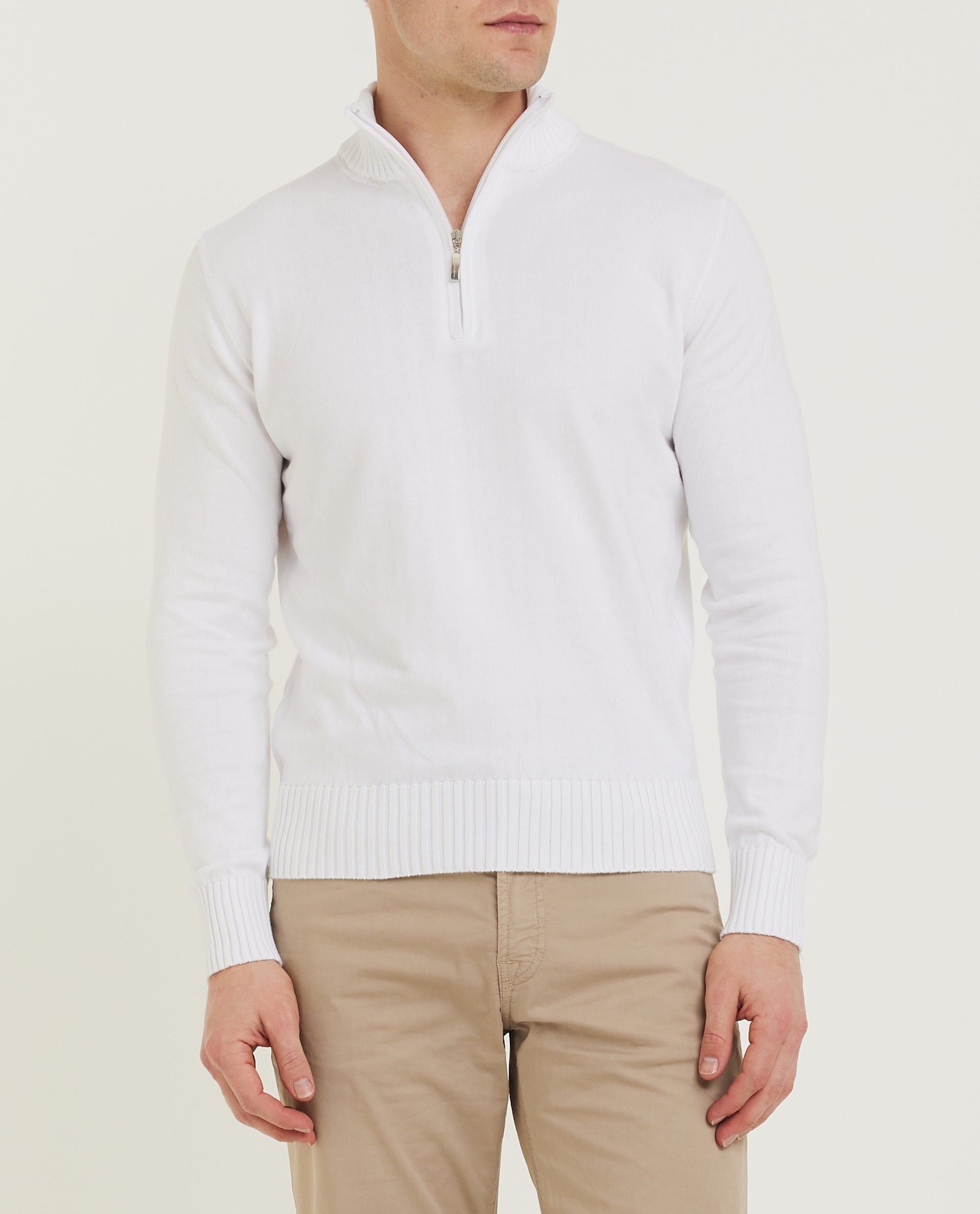 Cotton Half Zip Cardigan