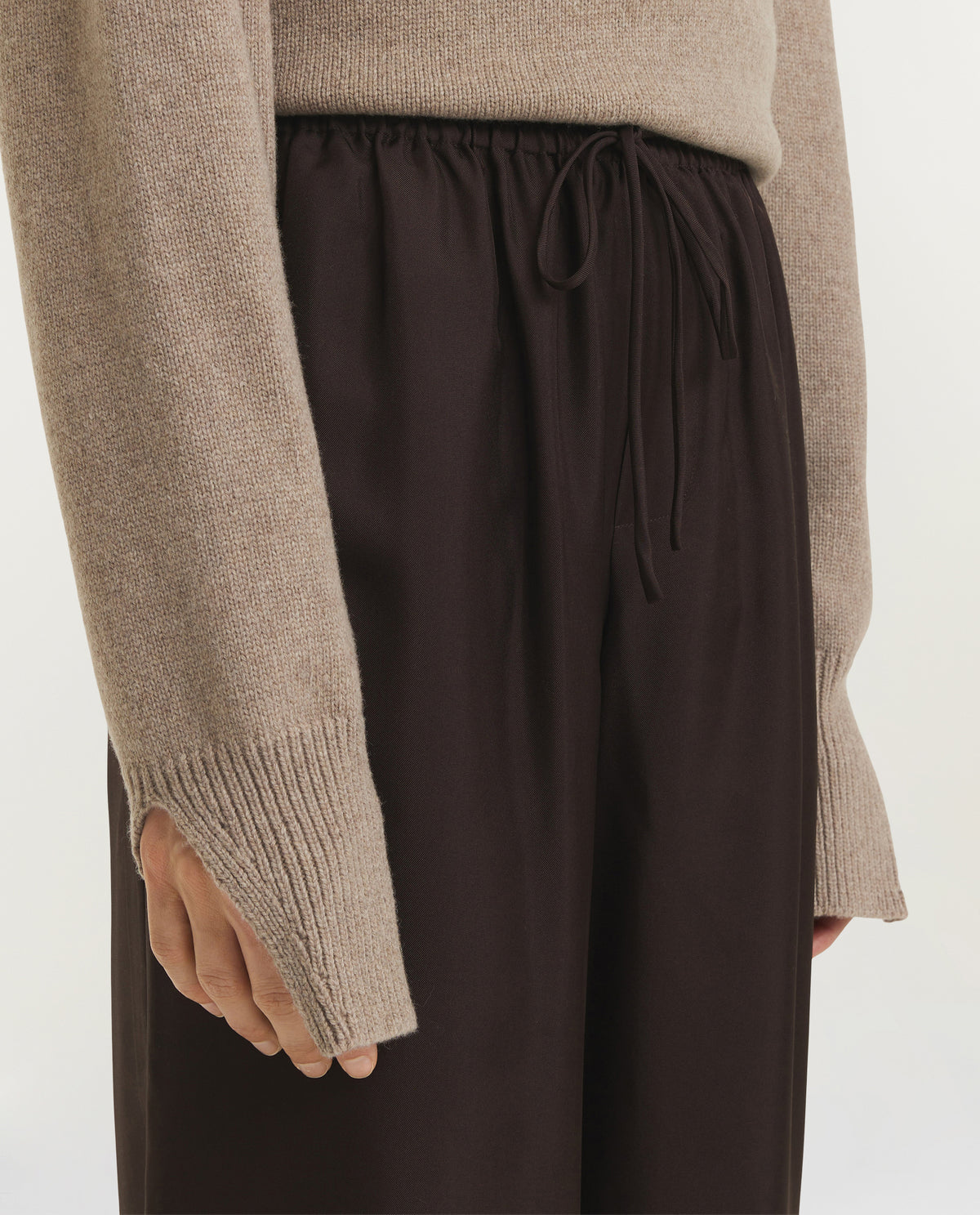 Zijden Wijde Broek - Bruin