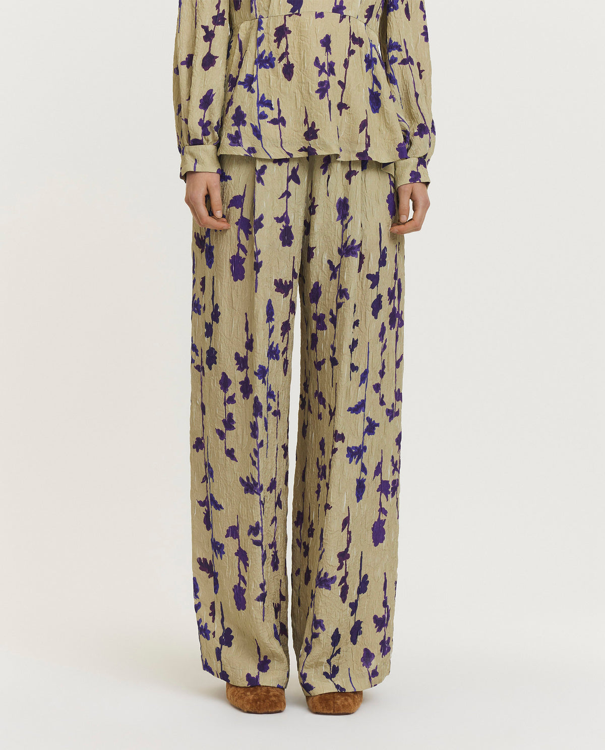 Silk blend trousers