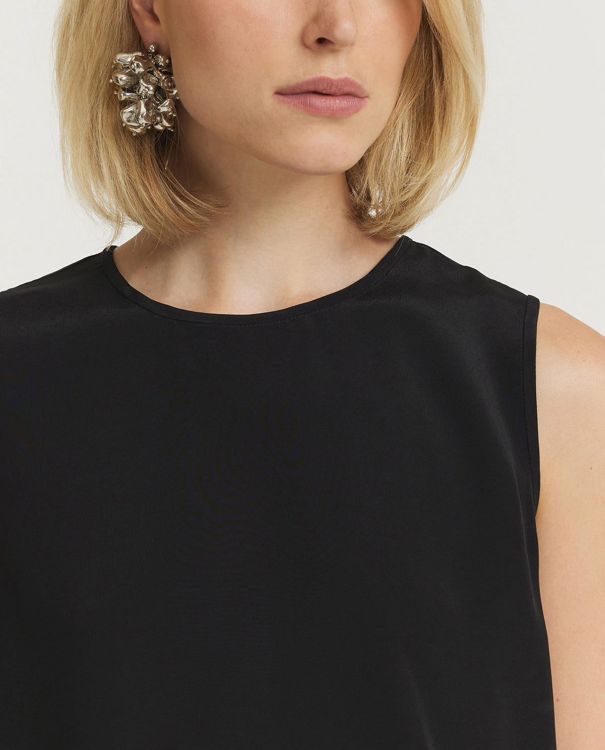 Sleeveless Silk Blend Top