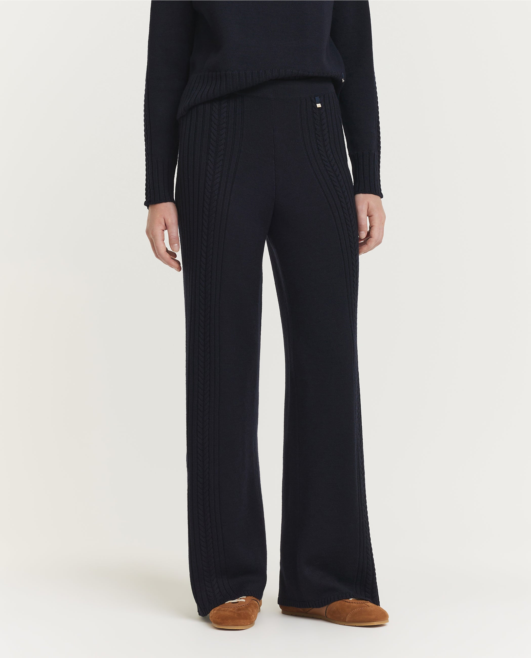 Wool Cable Trousers