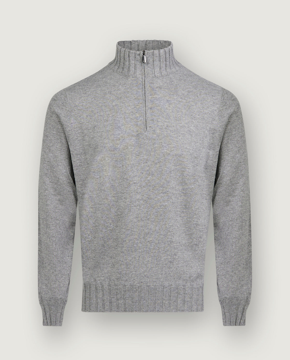 Cashmere Half-Zip Trui - Grijs