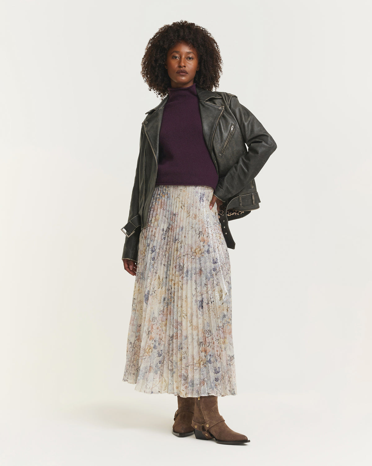 Leren Bikerjack - Zwart