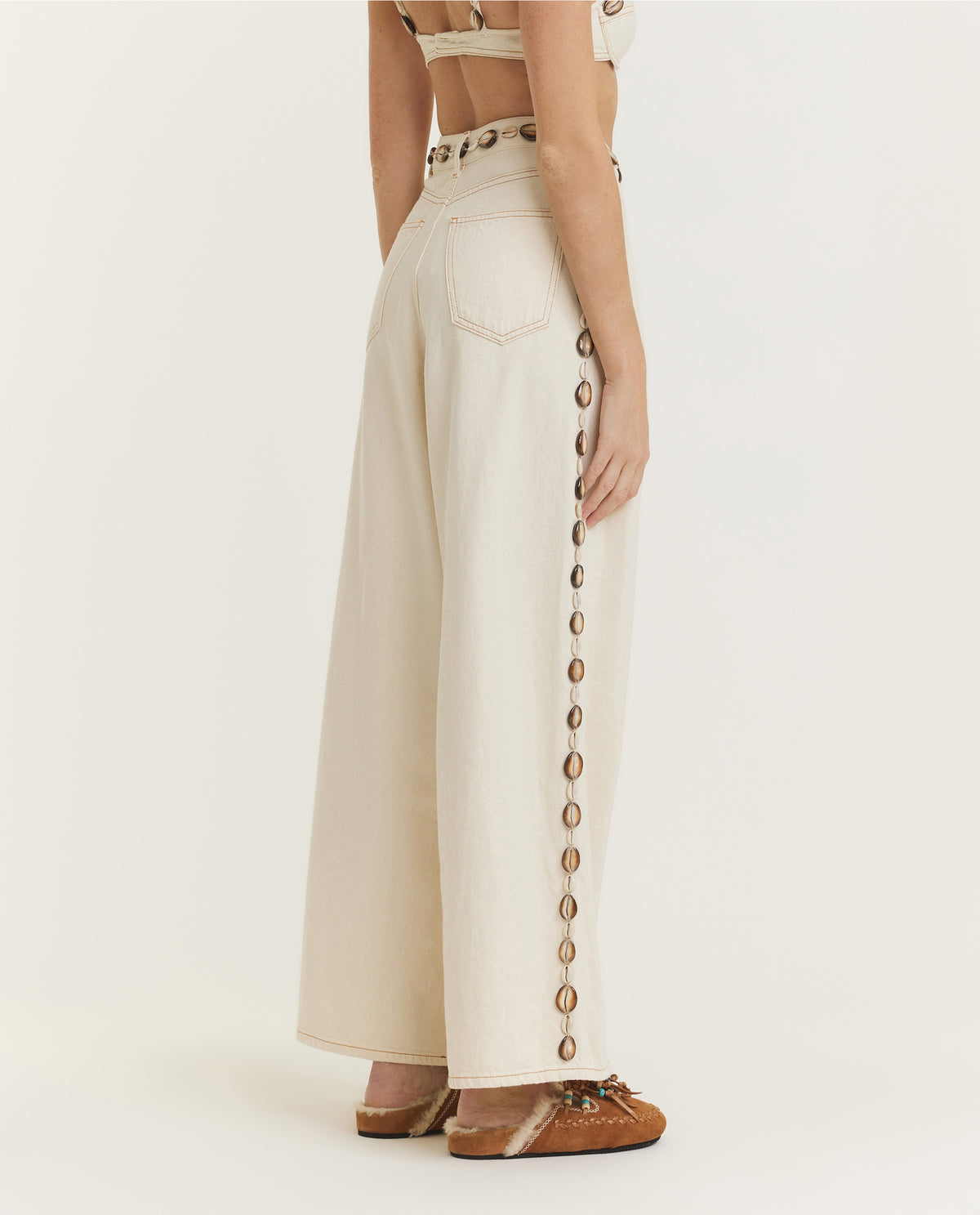 Ocean Dream Denim Broek - Ecru