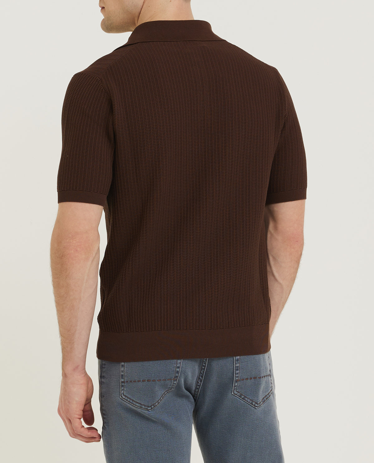 Cotton Crochet Polo Shirt