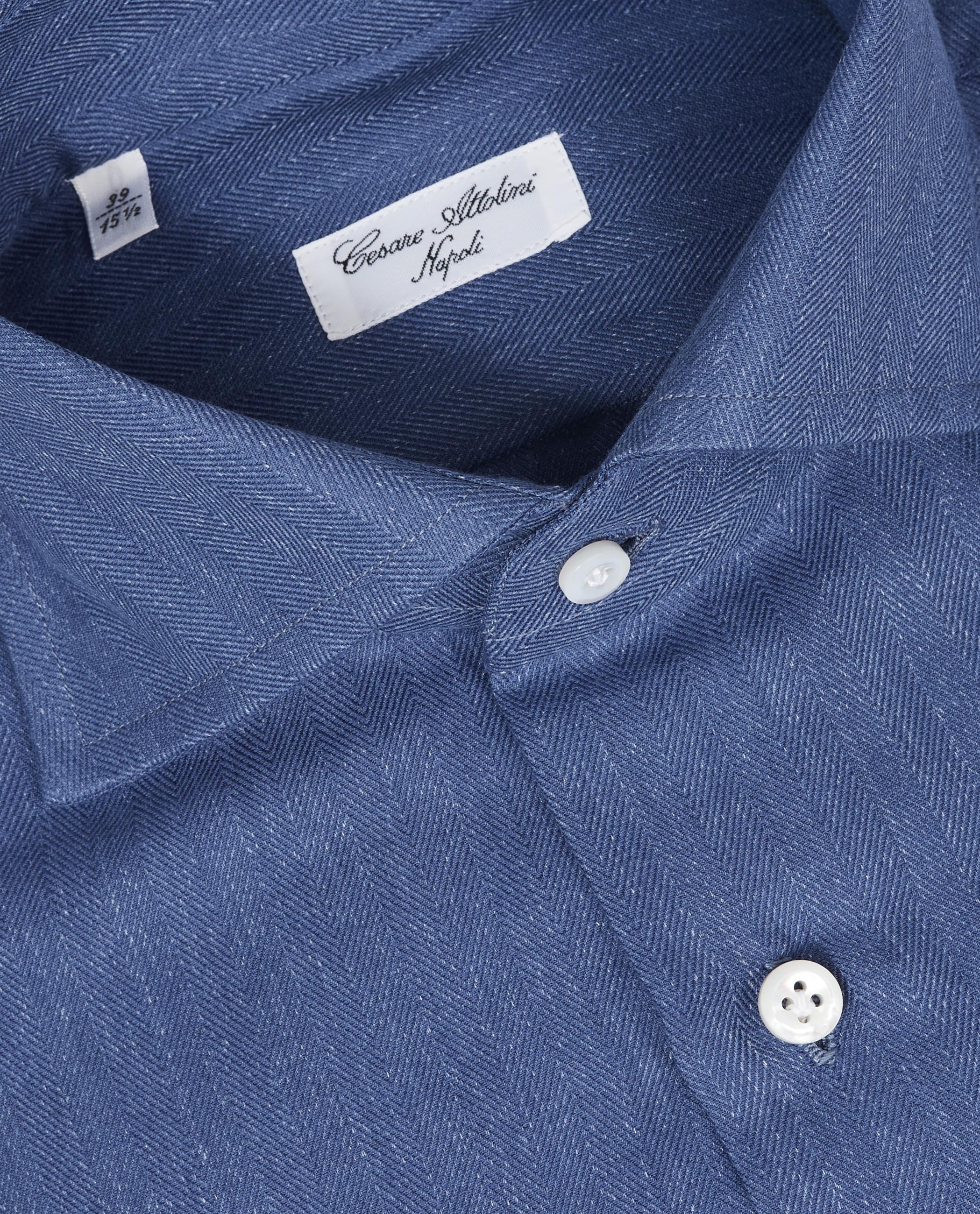 Katoen Cashmere Shirt - Blauw