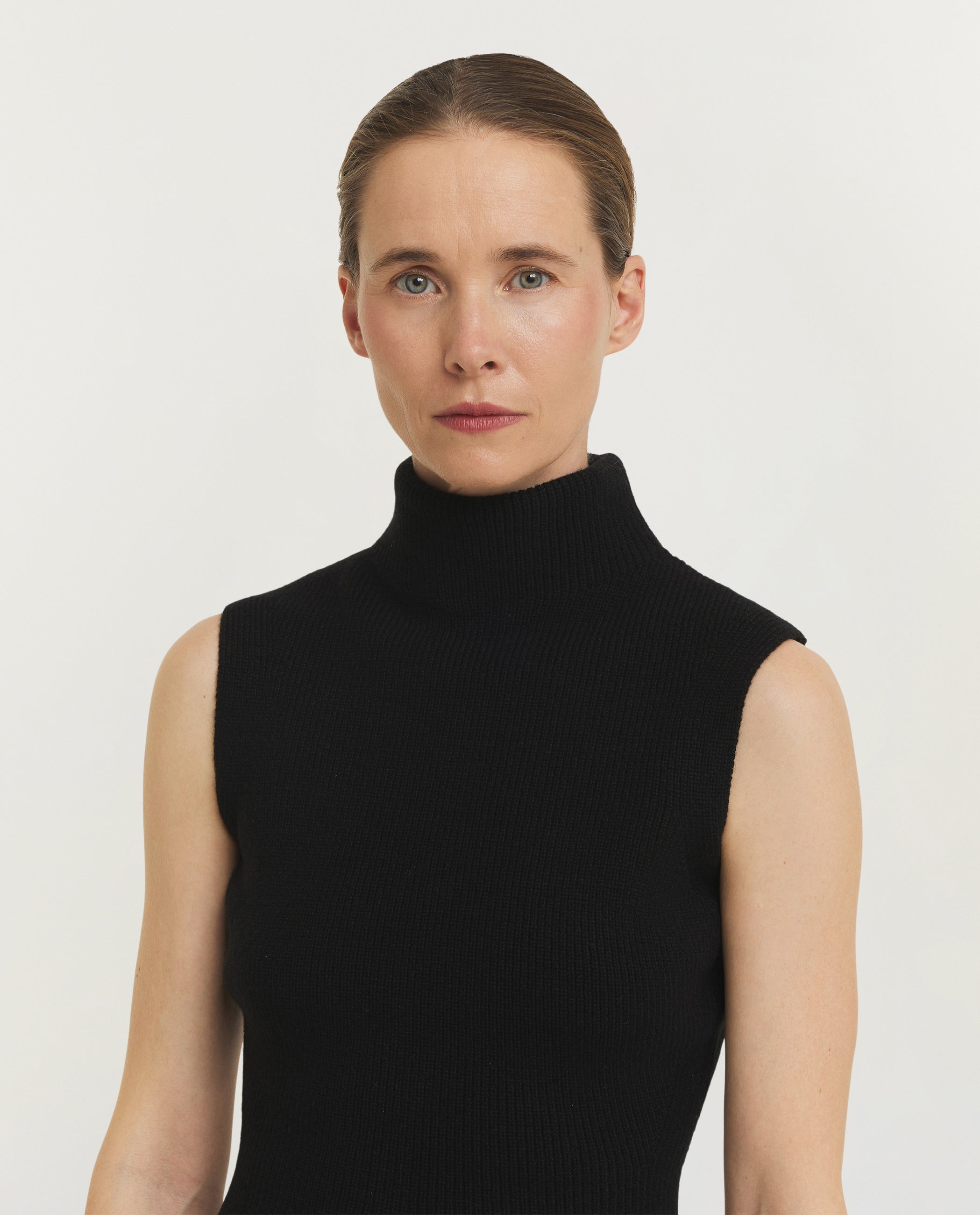 Sculptural Sleeveless Knitted Top