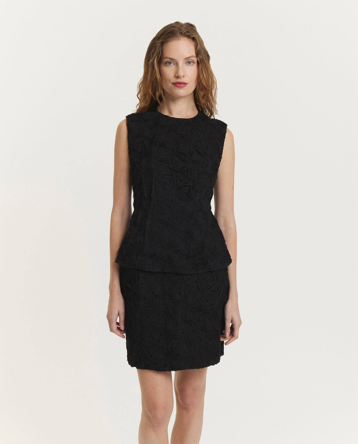 Embroidered organza top