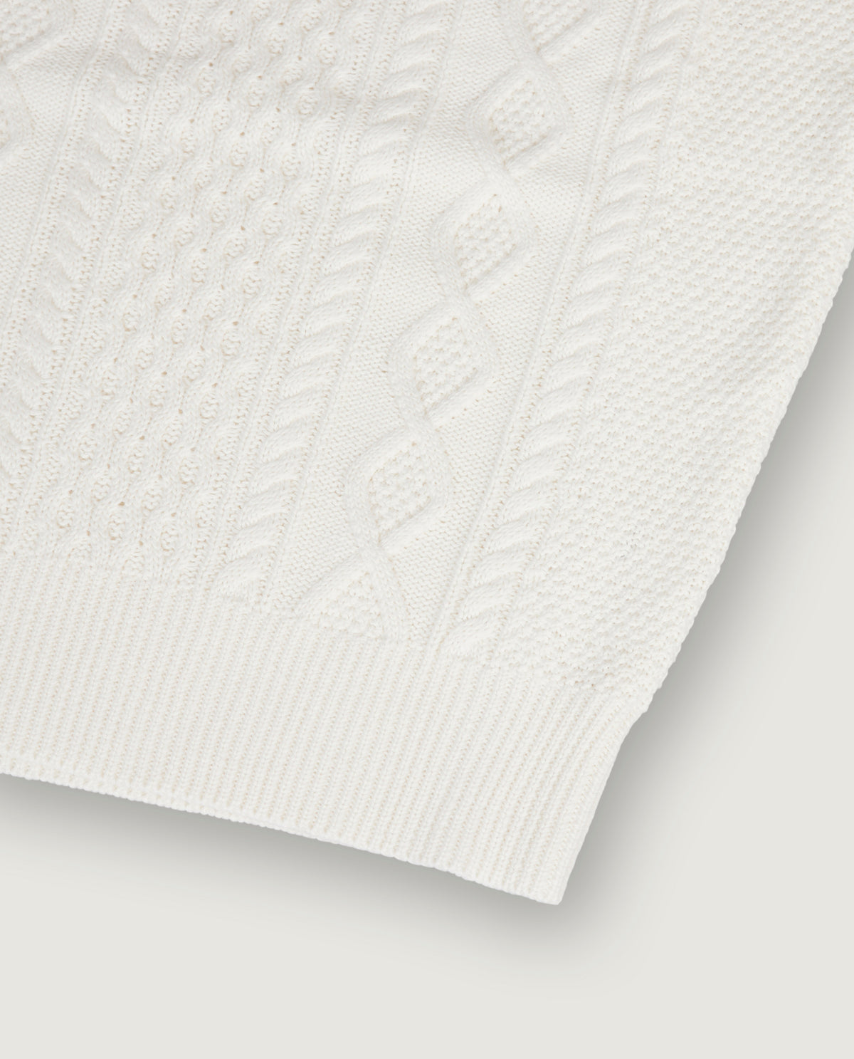 Katoen Cashmere Aran Trui - Wit