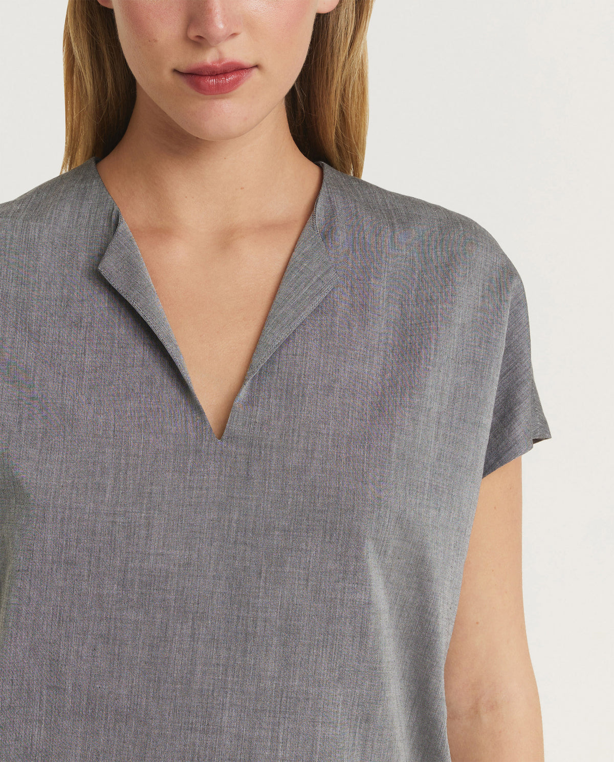 Katoenen top met kapmouwen