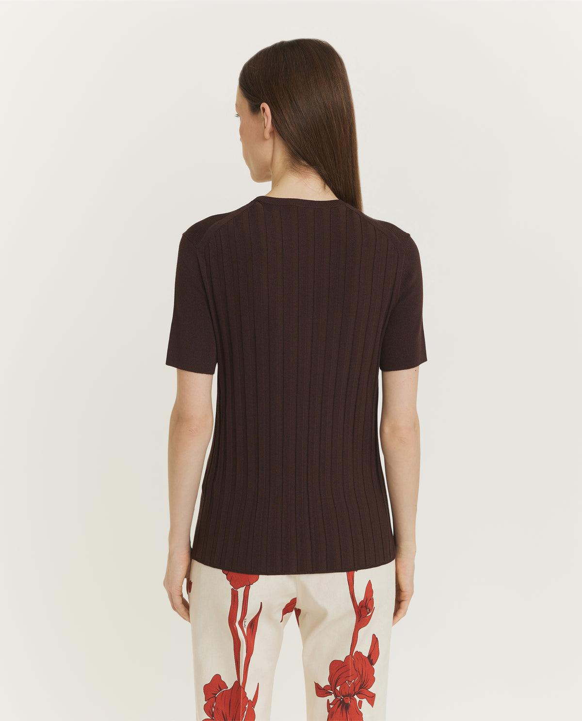 Gebreid T-Shirt - Bruin