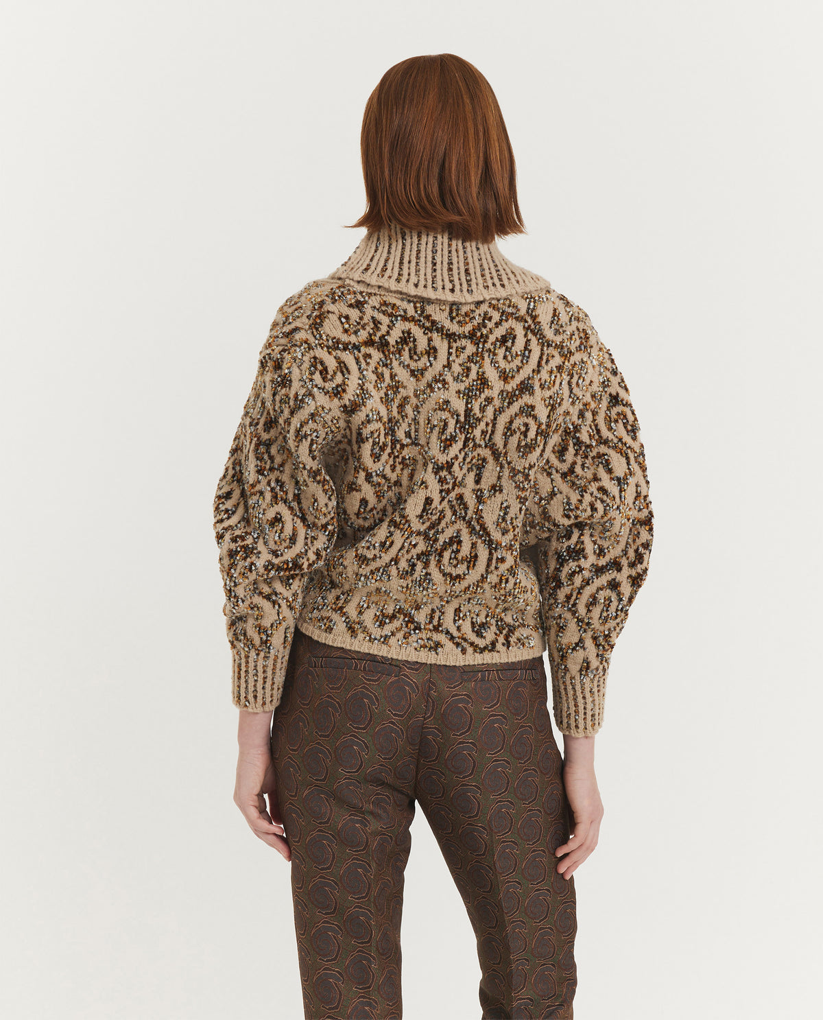 Jacquard Wrap Cardigan