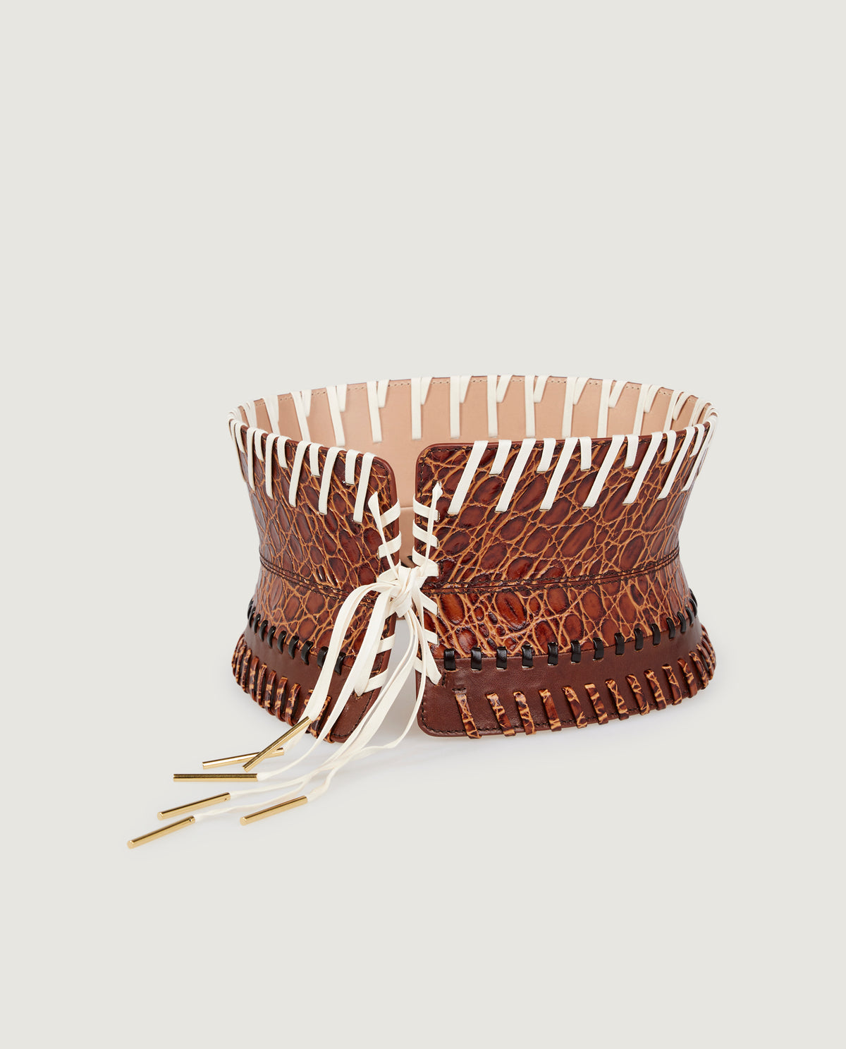 Lederen Korset Riem - Bruin