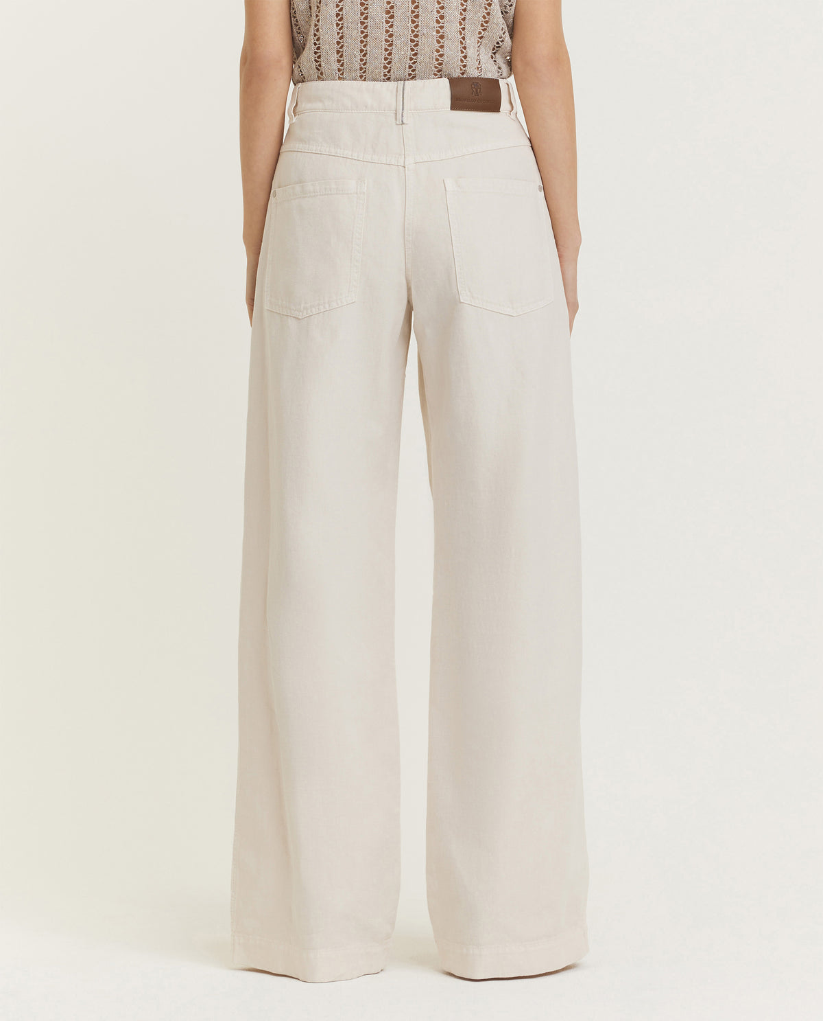 Katoen-linnen jeans - Wit