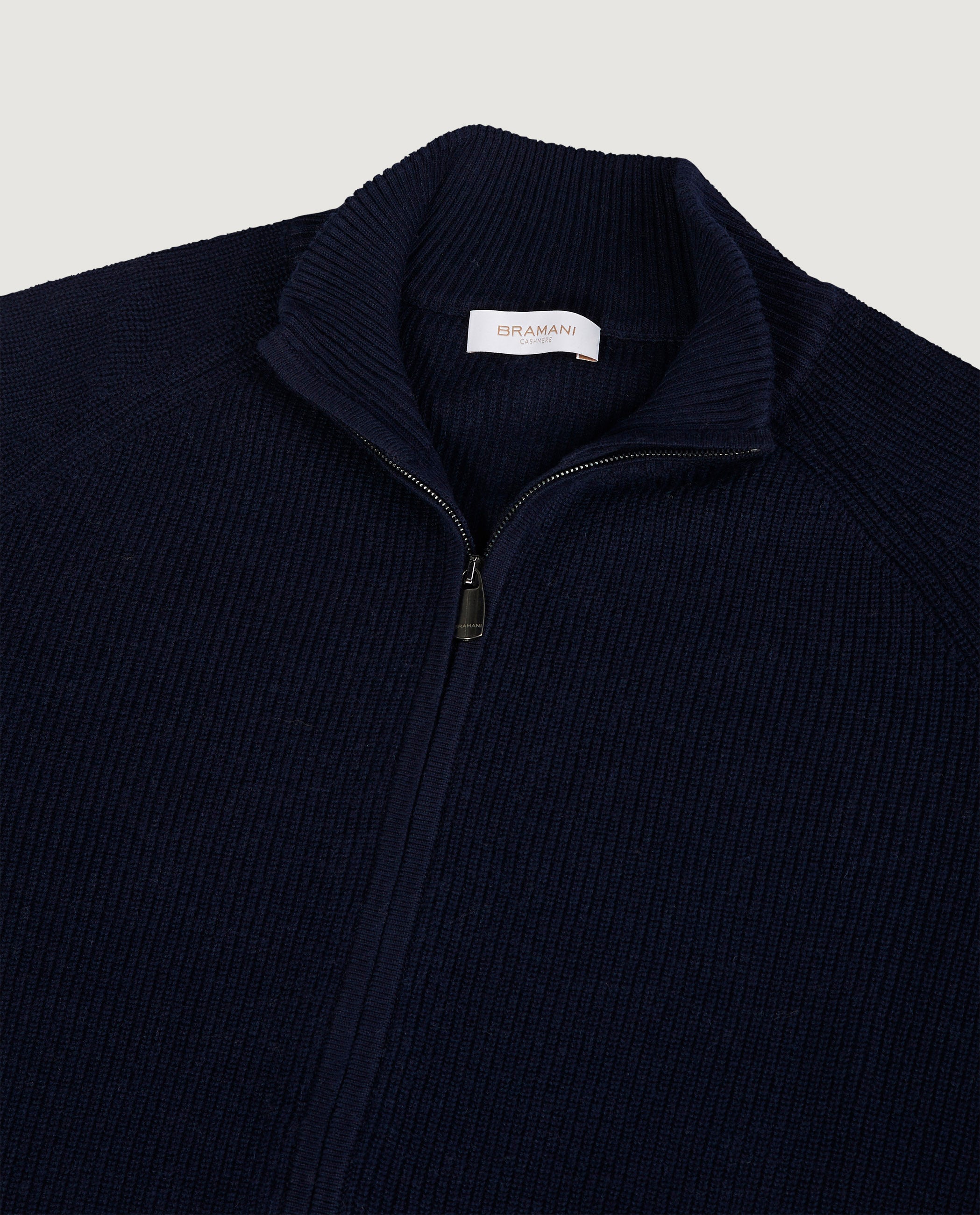 Rib Zip Vest - Donkerblauw