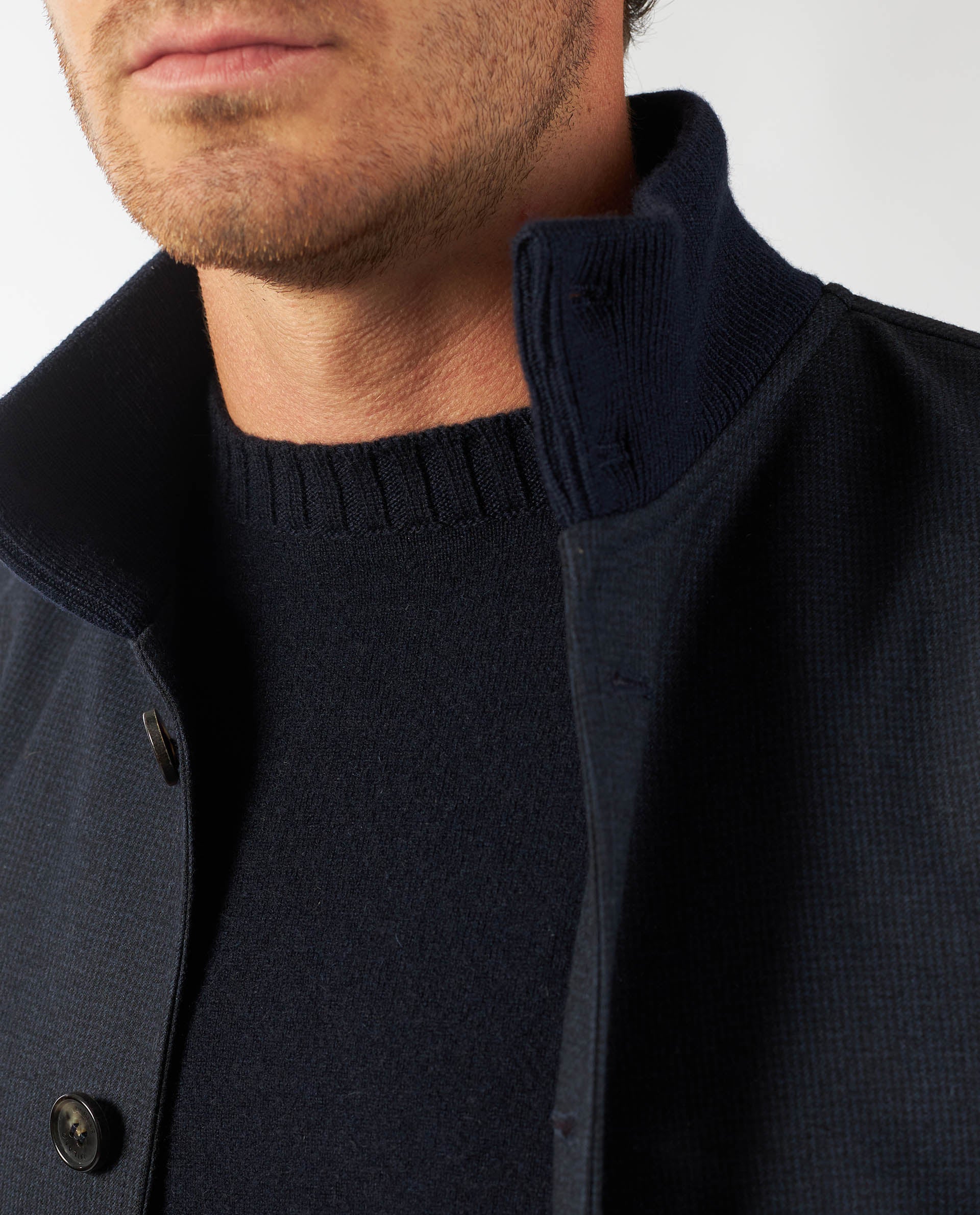 Cashmere Ronde Hals Trui - Donkerblauw