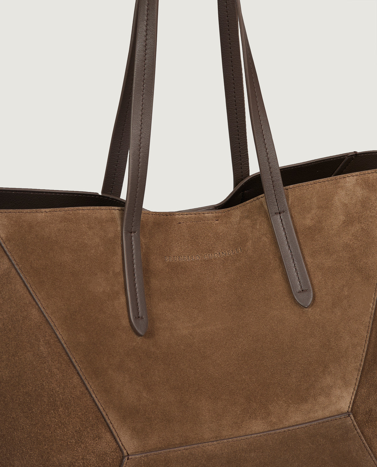 Suède shopper - Bruin