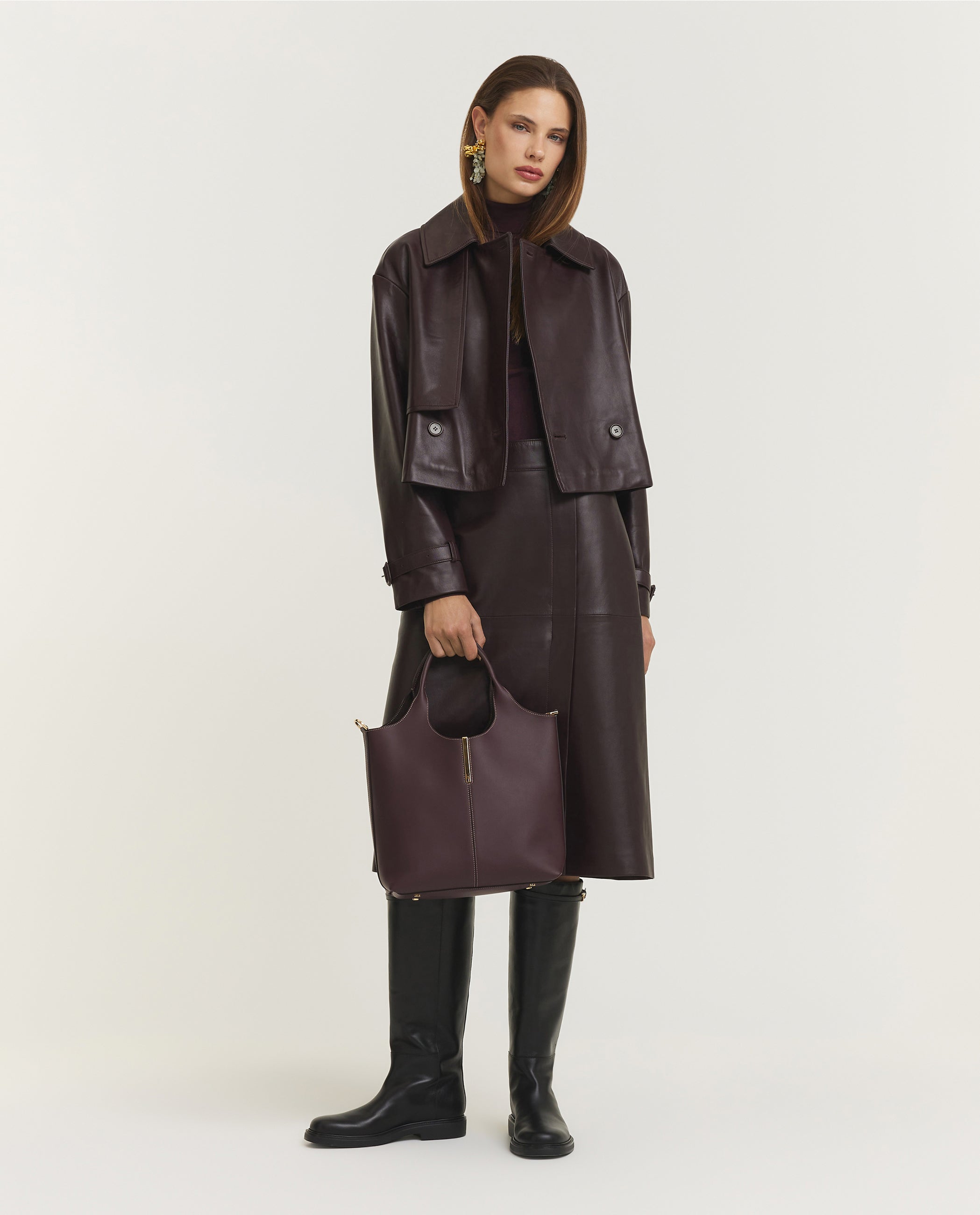 Sèvres Nappa Leather Skirt