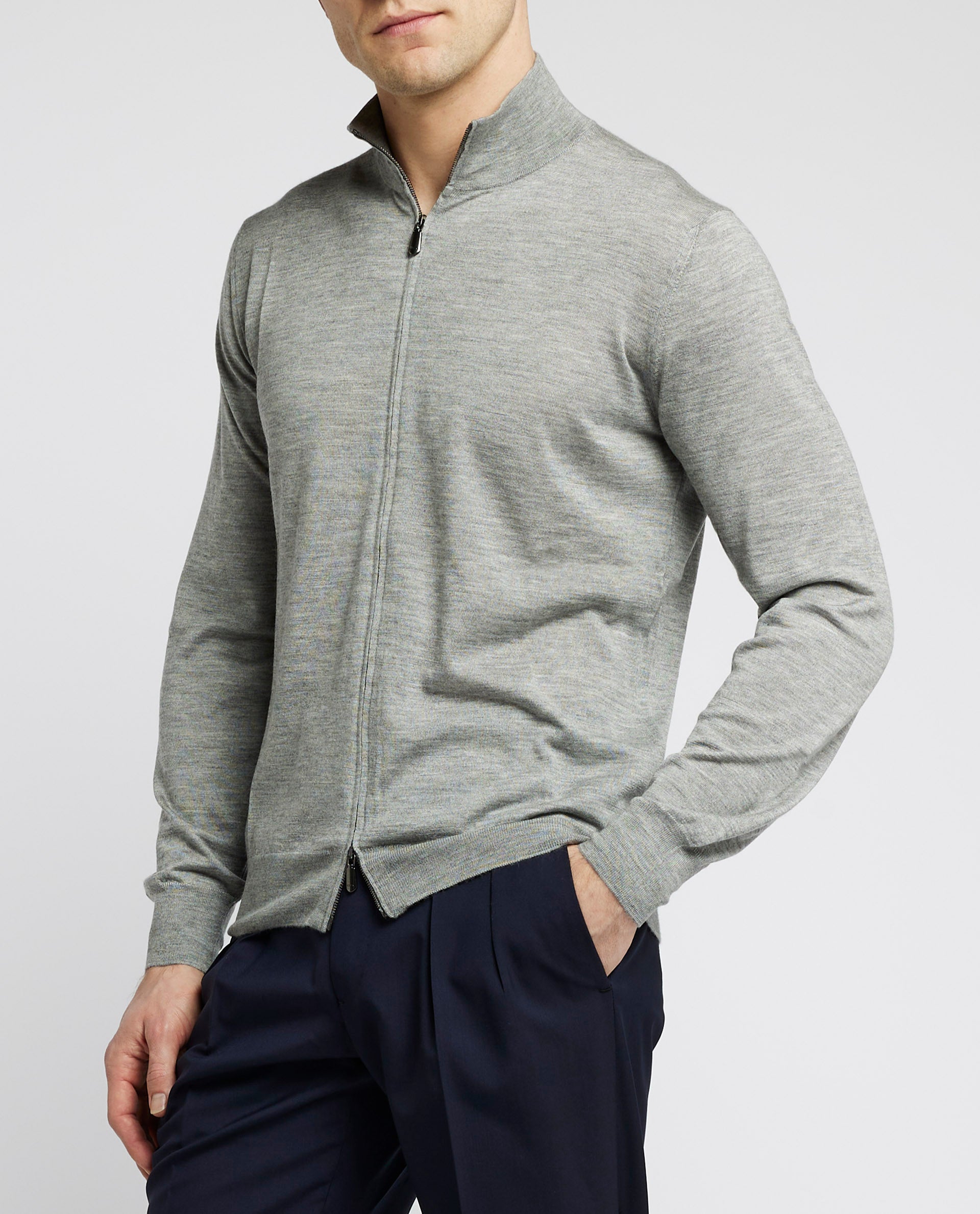 Zip Trui - Lichtgrijs