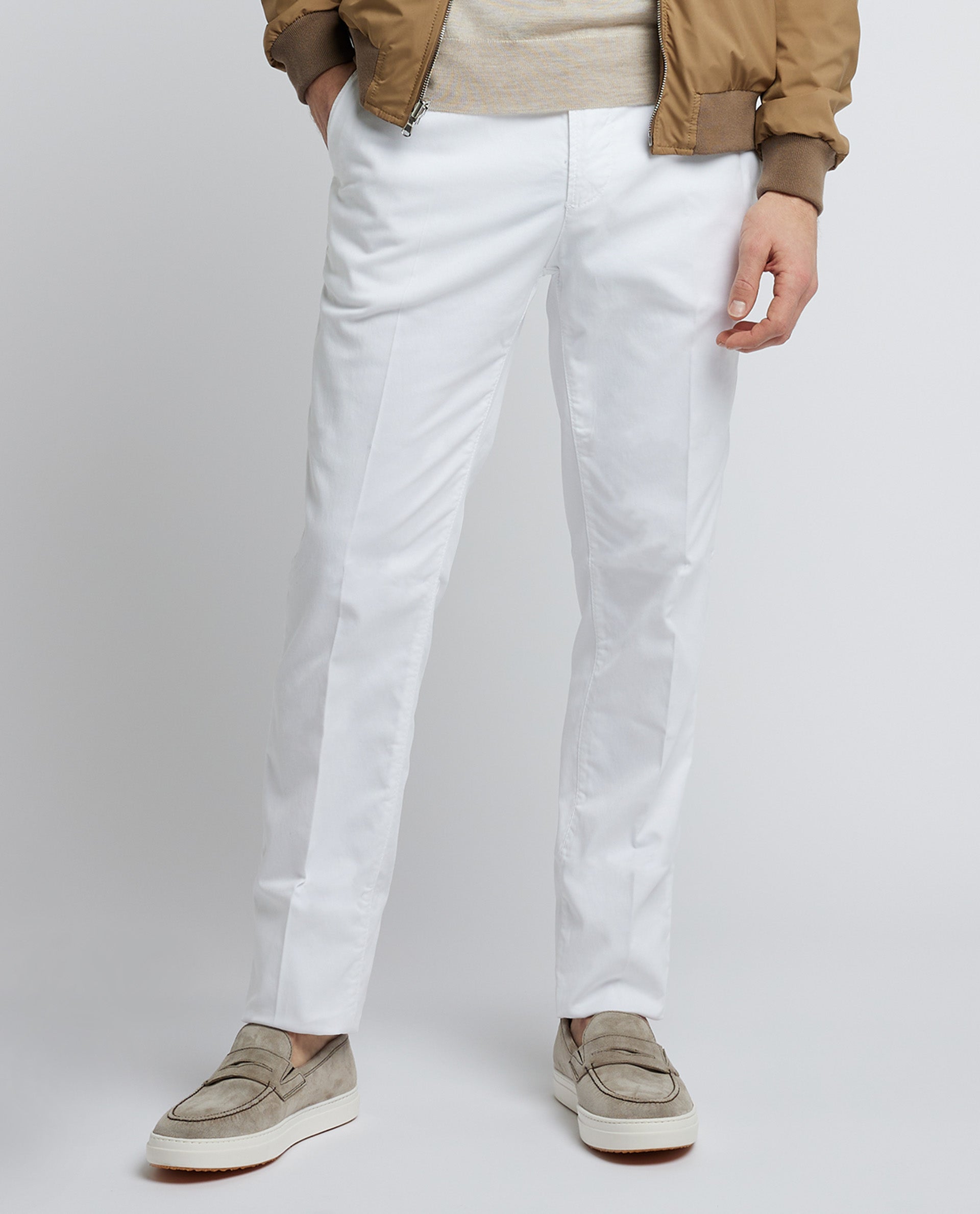 Piece Dyed Singapore Broek - Wit