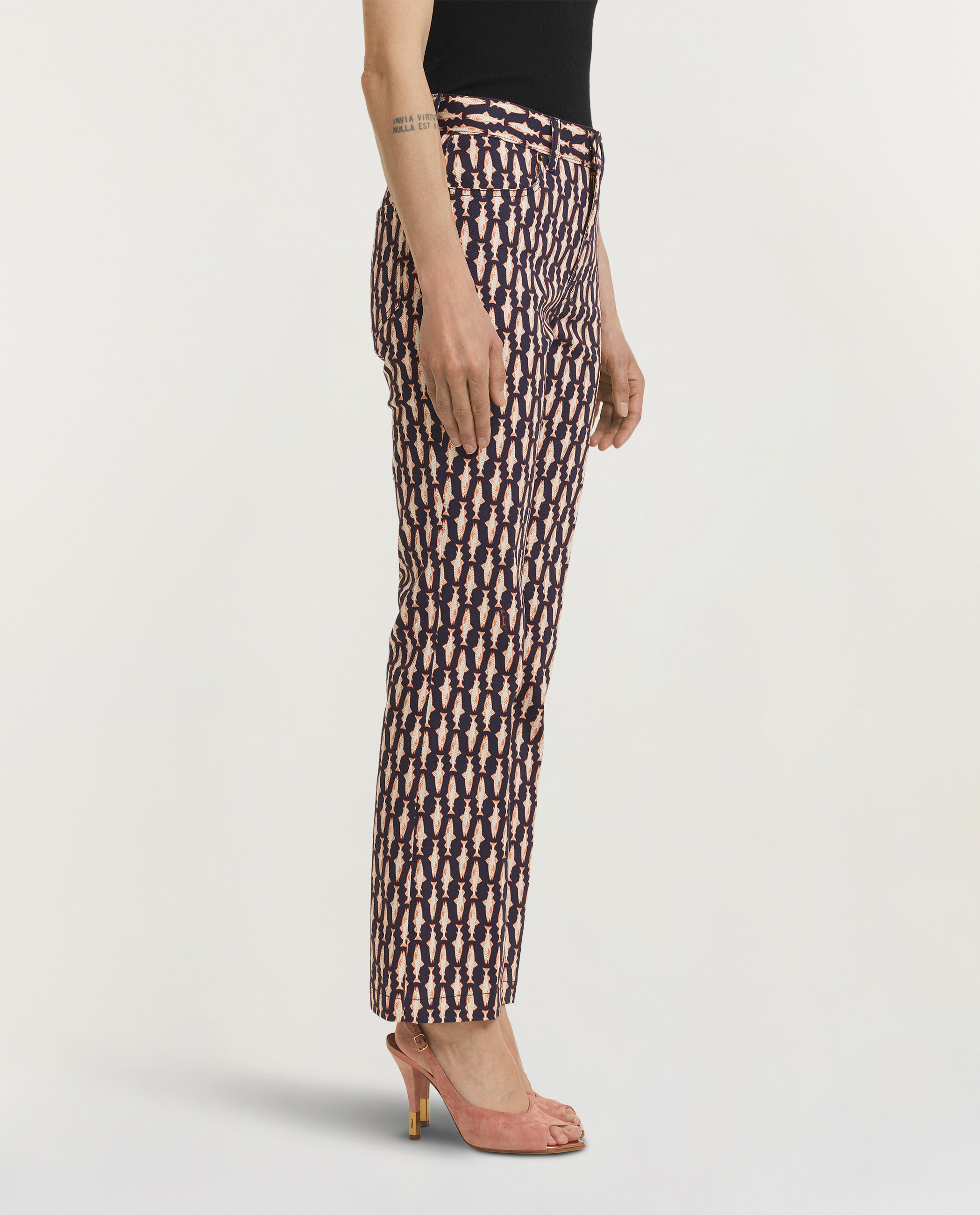 Cropped Flare Broek - Donkerblauw