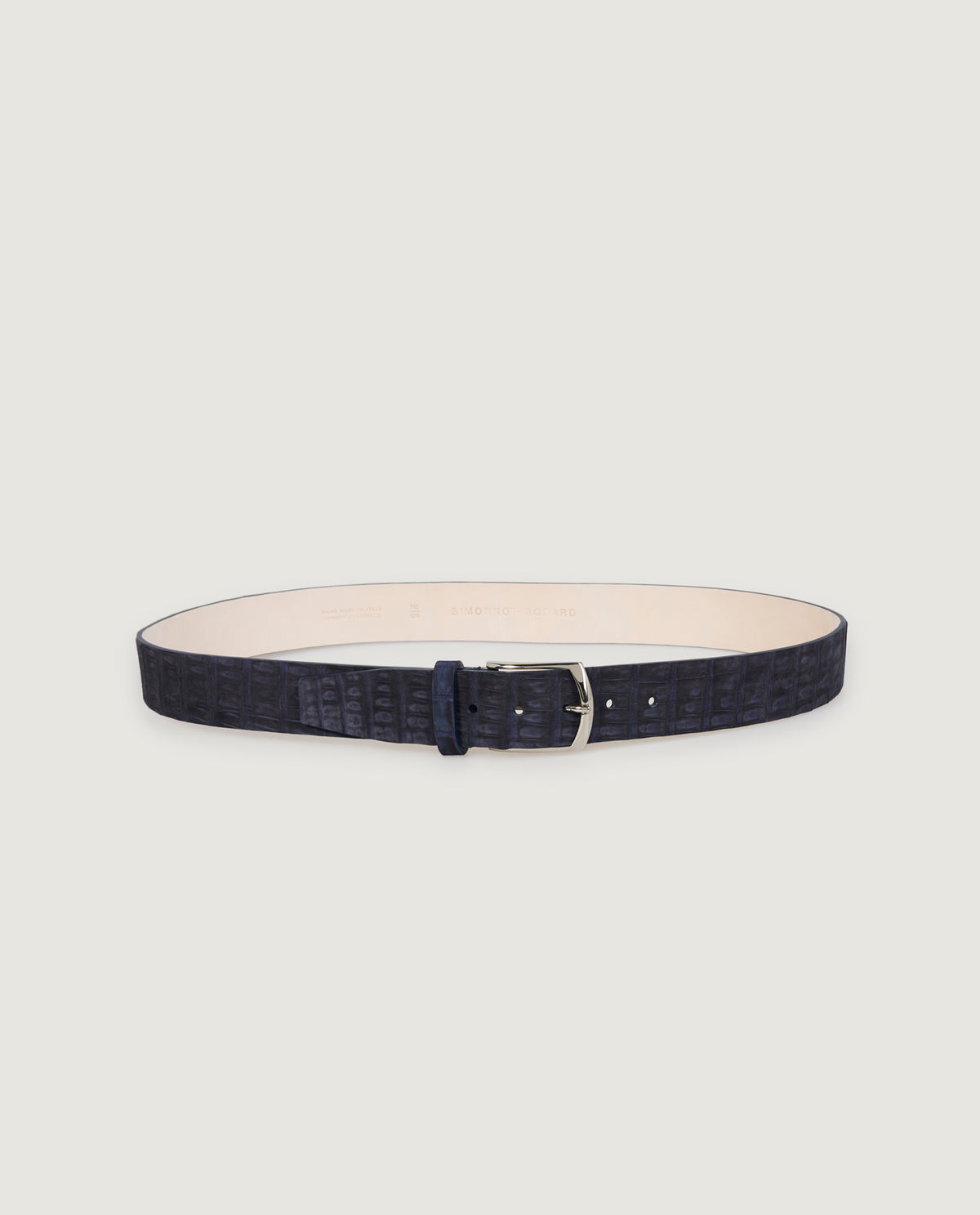 Croco Suede Riem - Donkerblauw