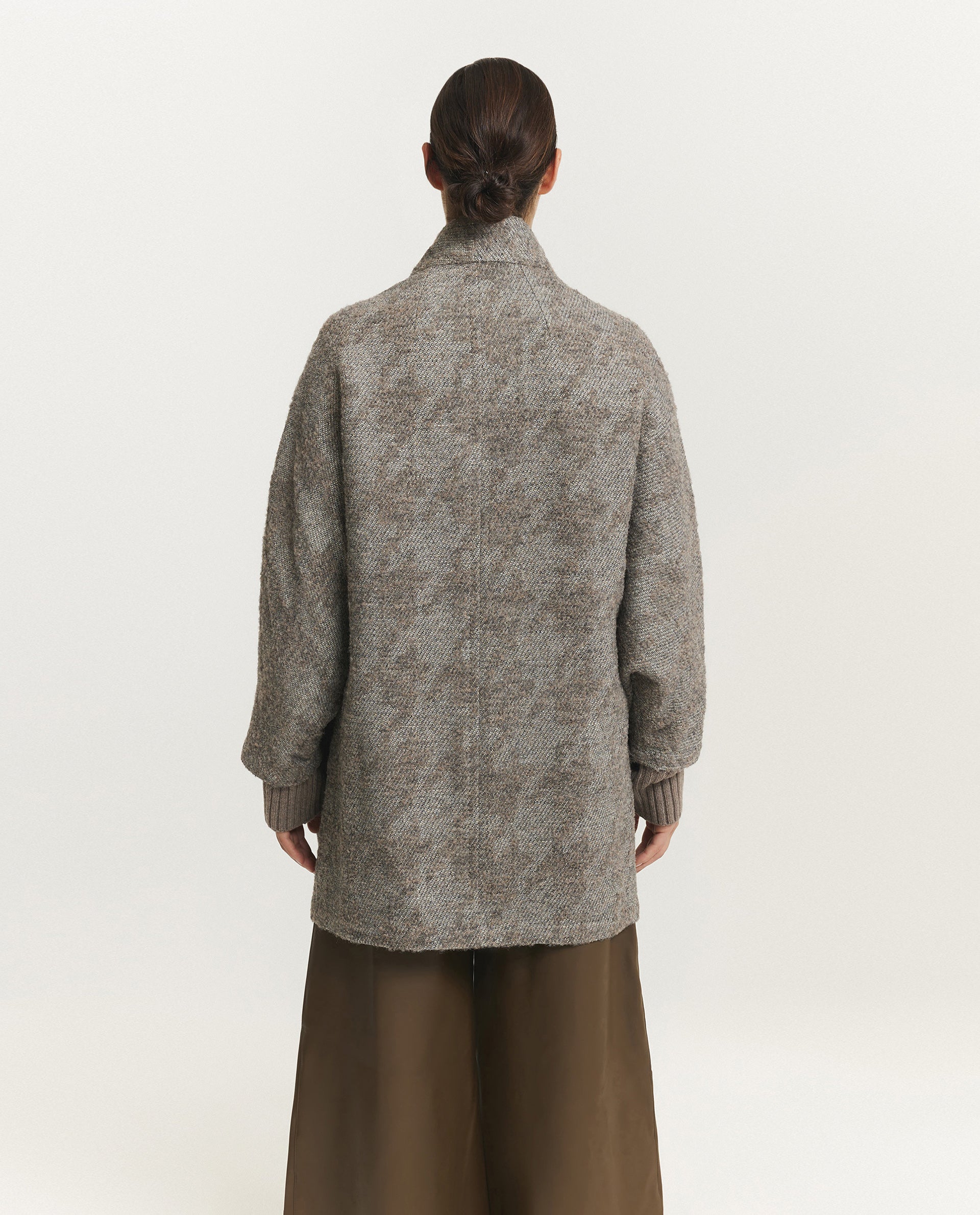 Kimono Structuur Vest - Lichtgrijs