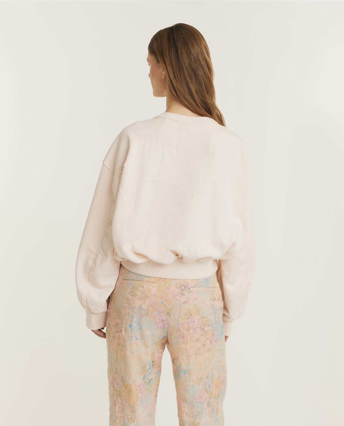 Katoenen Ronde Hals Trui - Wit