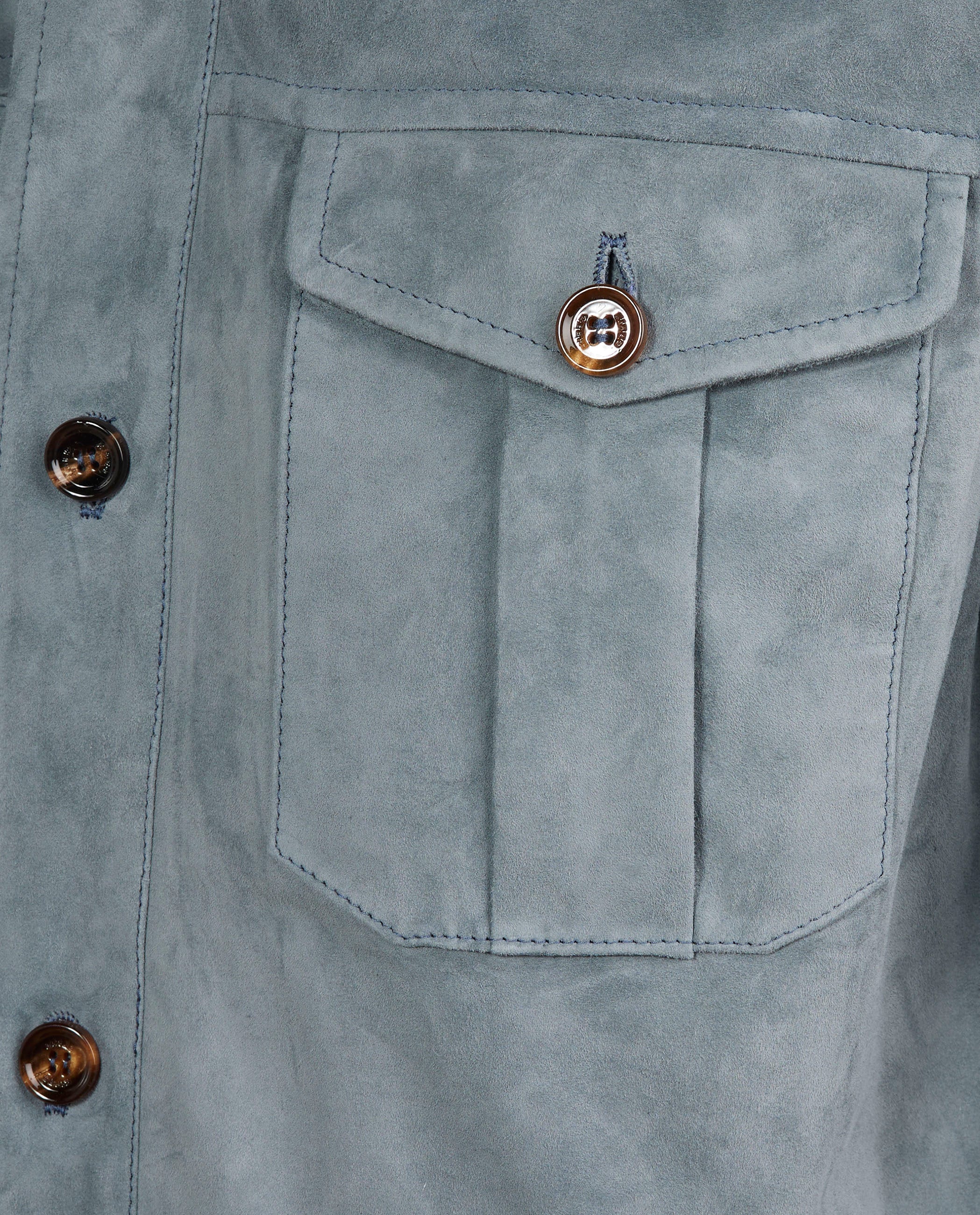 Suede Overshirt - Lichtblauw