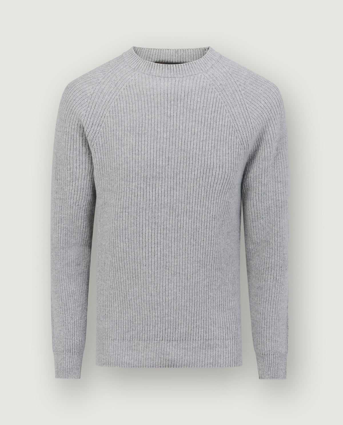 Cashmere Rib Trui - Lichtgrijs