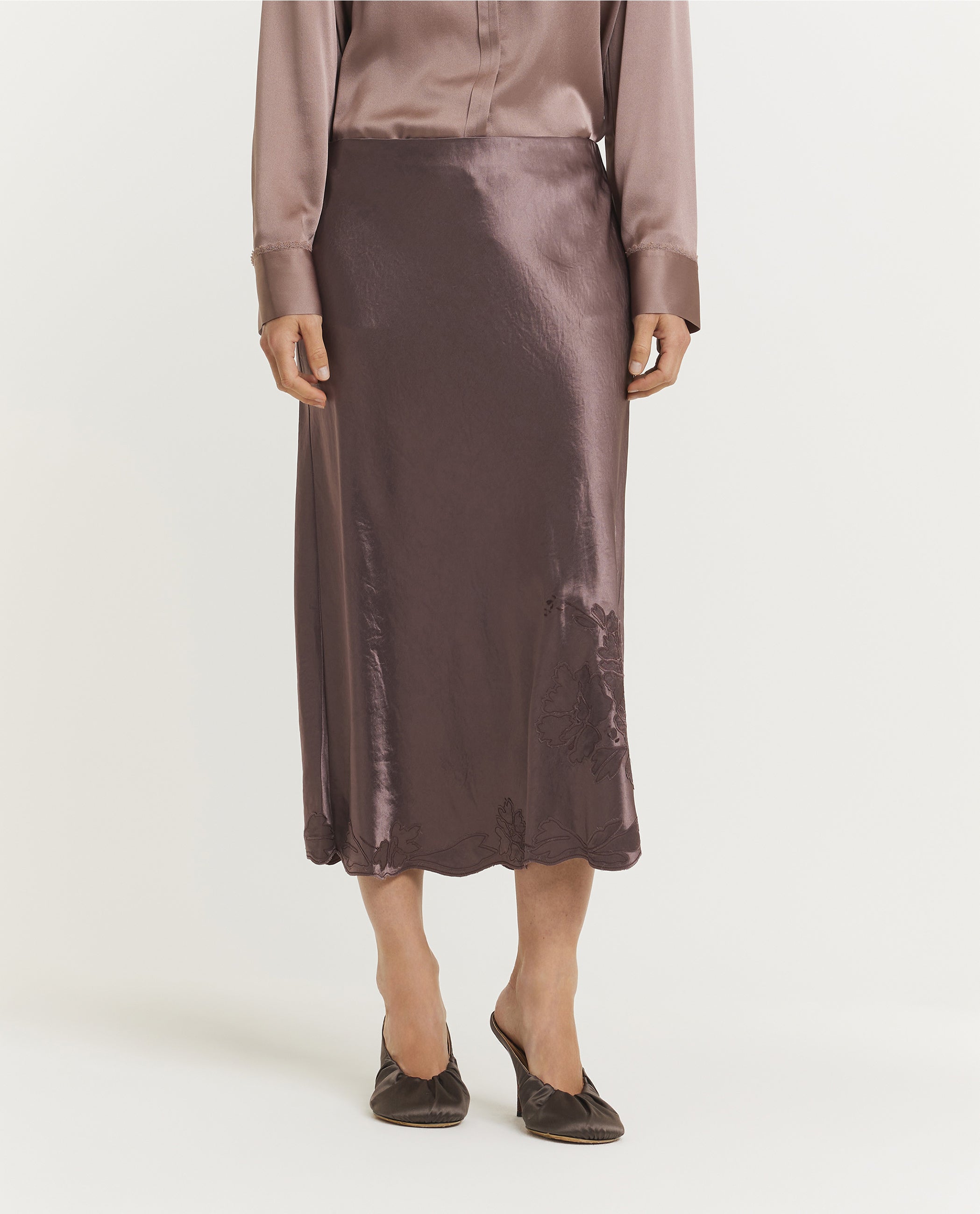 Satijnen Slip Rok - Roze