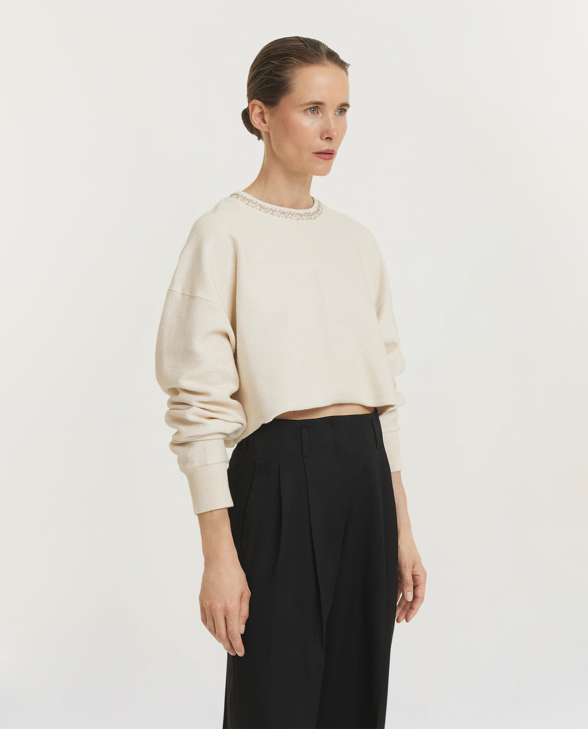 Cropped Crystal Sweatshirt