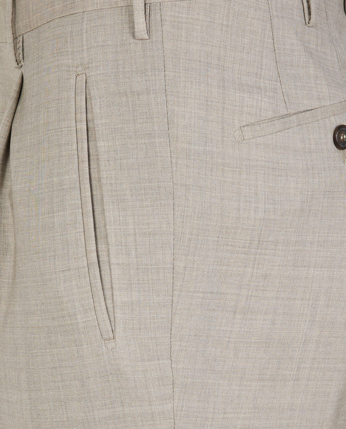 Fresco Stretch Wollen Broek - Lichtbruin