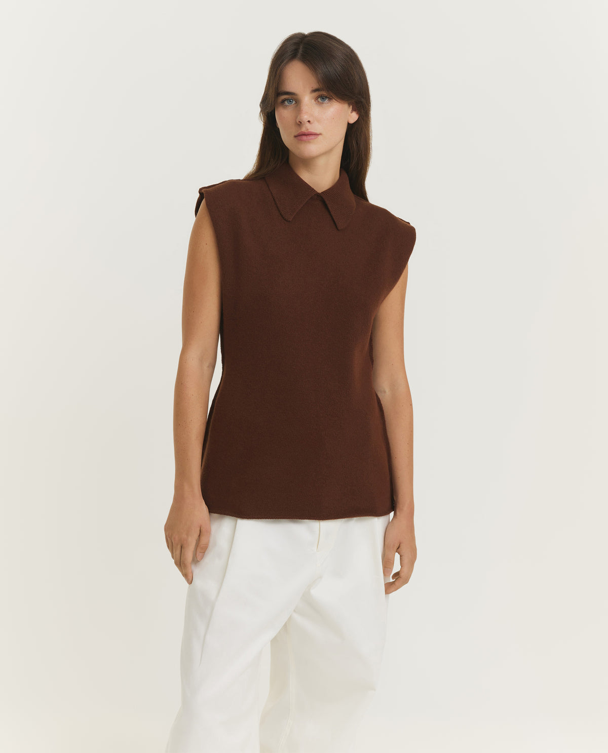 Mouwloze Top - Bruin